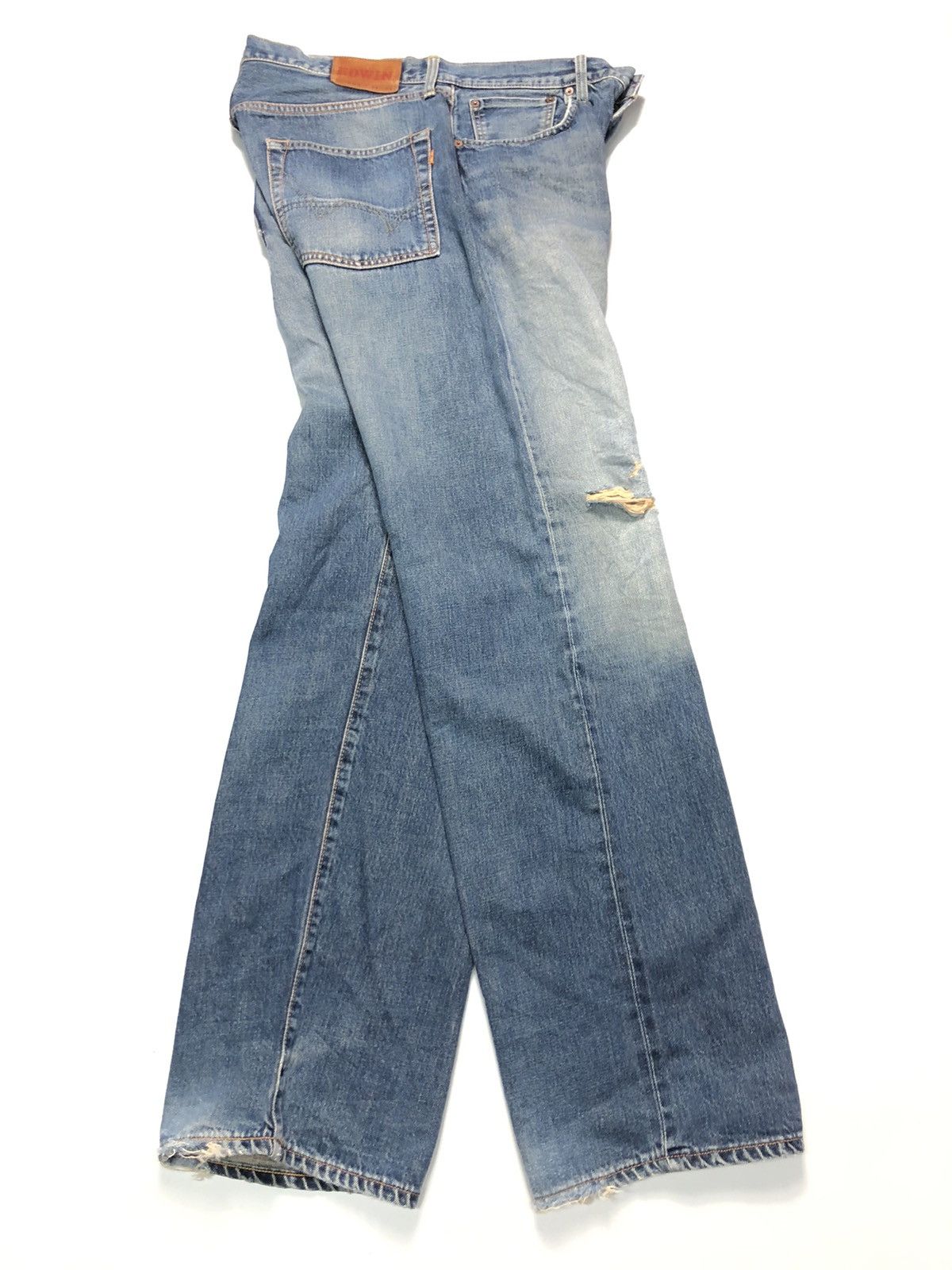 Edwin × Vintage VINTAGE EDWIN SELVEDGE BLUE WASH DISTRESSED DENIM Size US 34 / EU 50 - 14 Thumbnail
