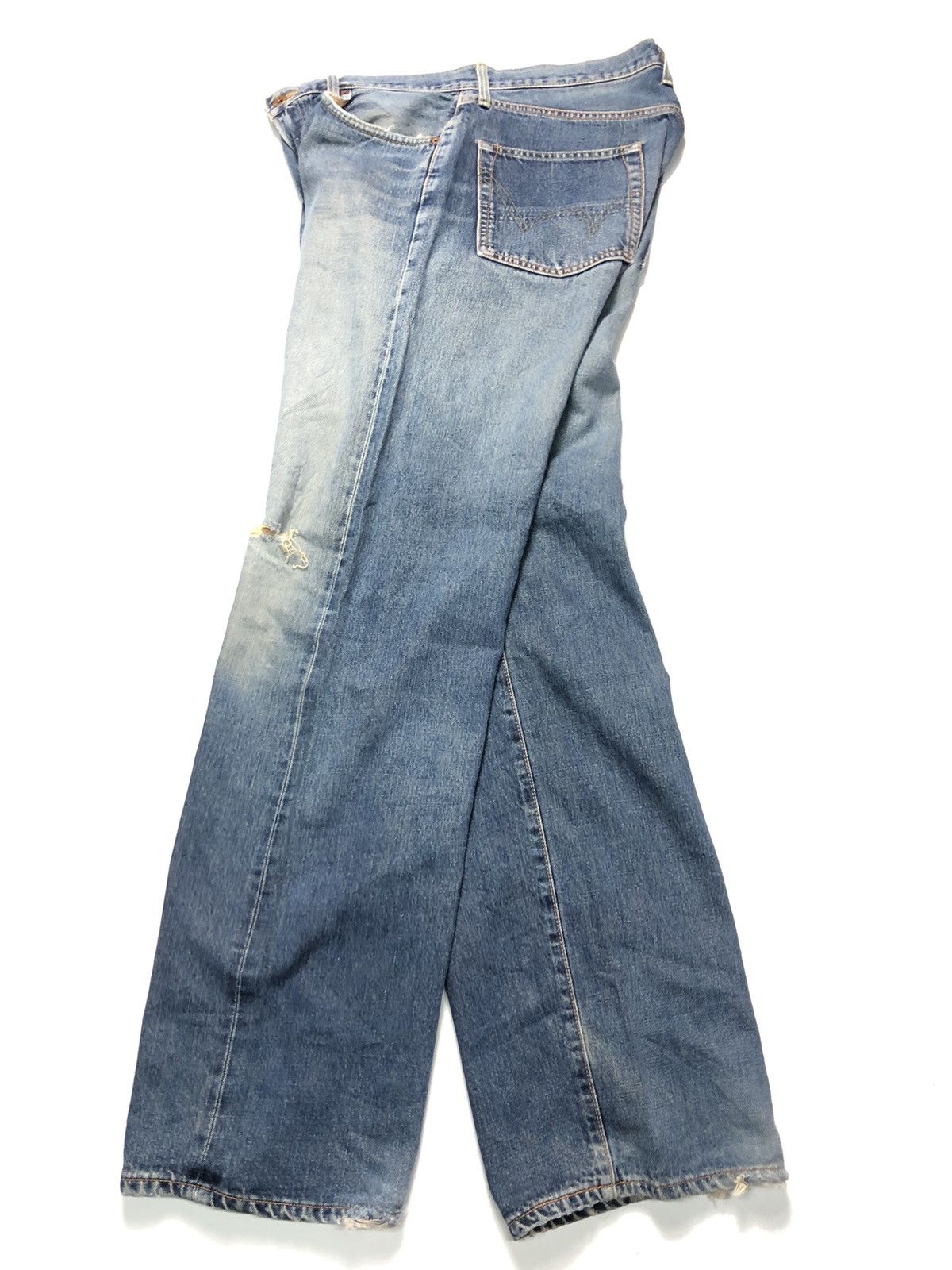 Edwin × Vintage VINTAGE EDWIN SELVEDGE BLUE WASH DISTRESSED DENIM Size US 34 / EU 50 - 13 Thumbnail