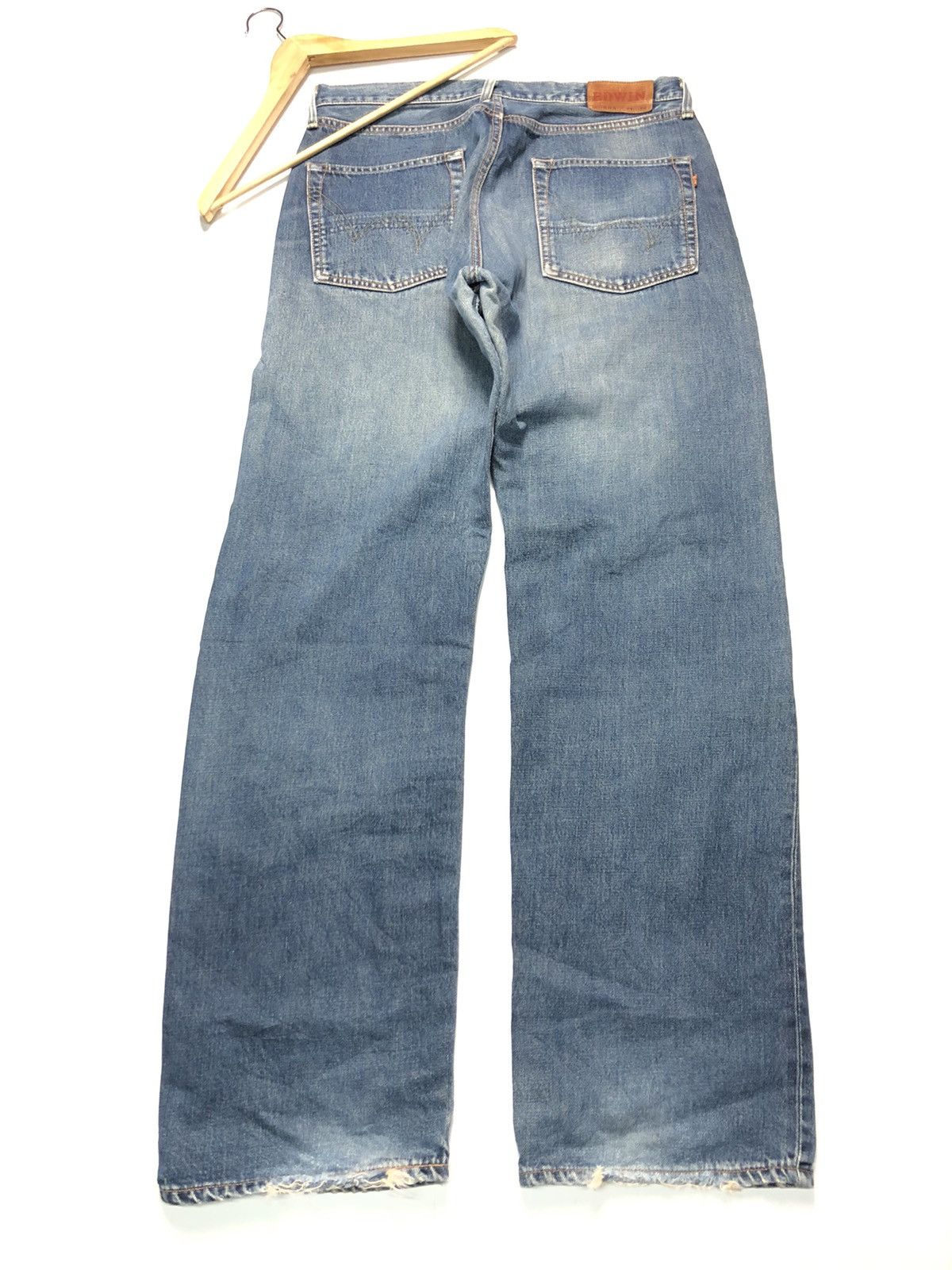 Edwin × Vintage VINTAGE EDWIN SELVEDGE BLUE WASH DISTRESSED DENIM Size US 34 / EU 50 - 9 Thumbnail