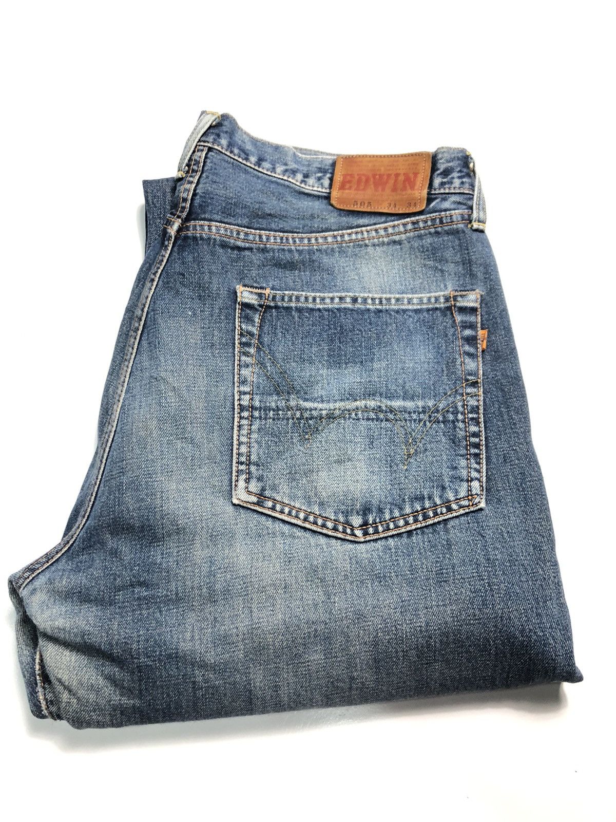 Edwin × Vintage VINTAGE EDWIN SELVEDGE BLUE WASH DISTRESSED DENIM Size US 34 / EU 50 - 18 Thumbnail