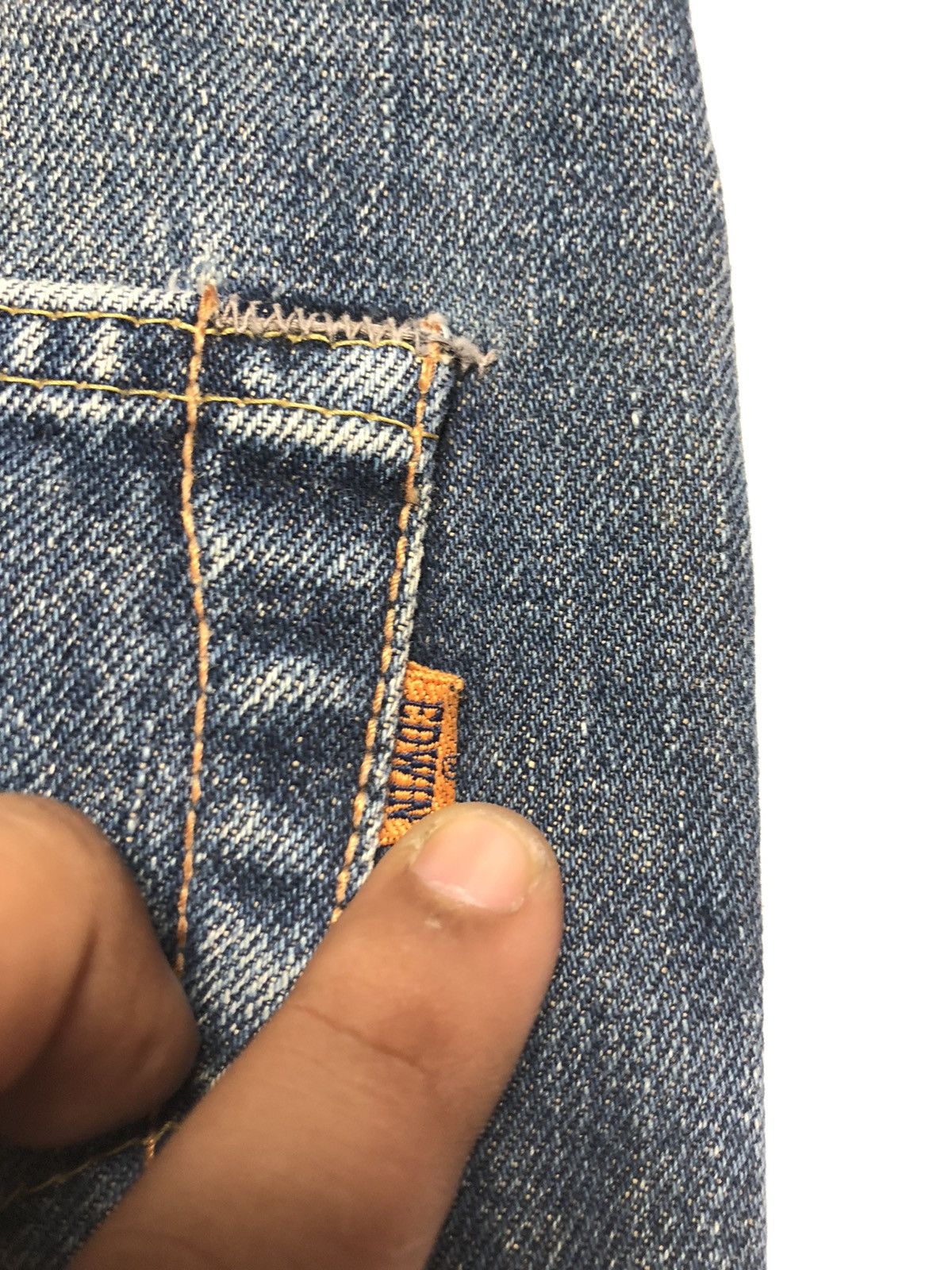 Edwin × Vintage VINTAGE EDWIN SELVEDGE BLUE WASH DISTRESSED DENIM Size US 34 / EU 50 - 11 Thumbnail