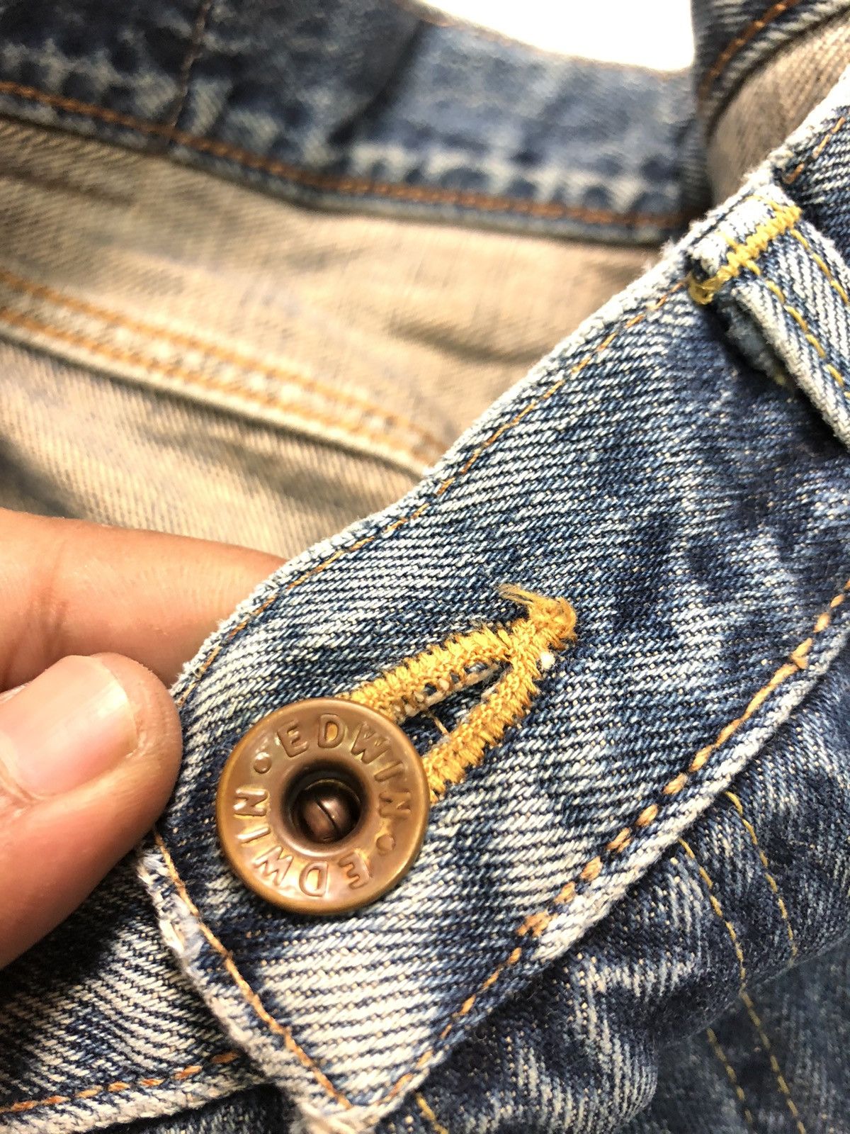 Edwin × Vintage VINTAGE EDWIN SELVEDGE BLUE WASH DISTRESSED DENIM Size US 34 / EU 50 - 5 Thumbnail
