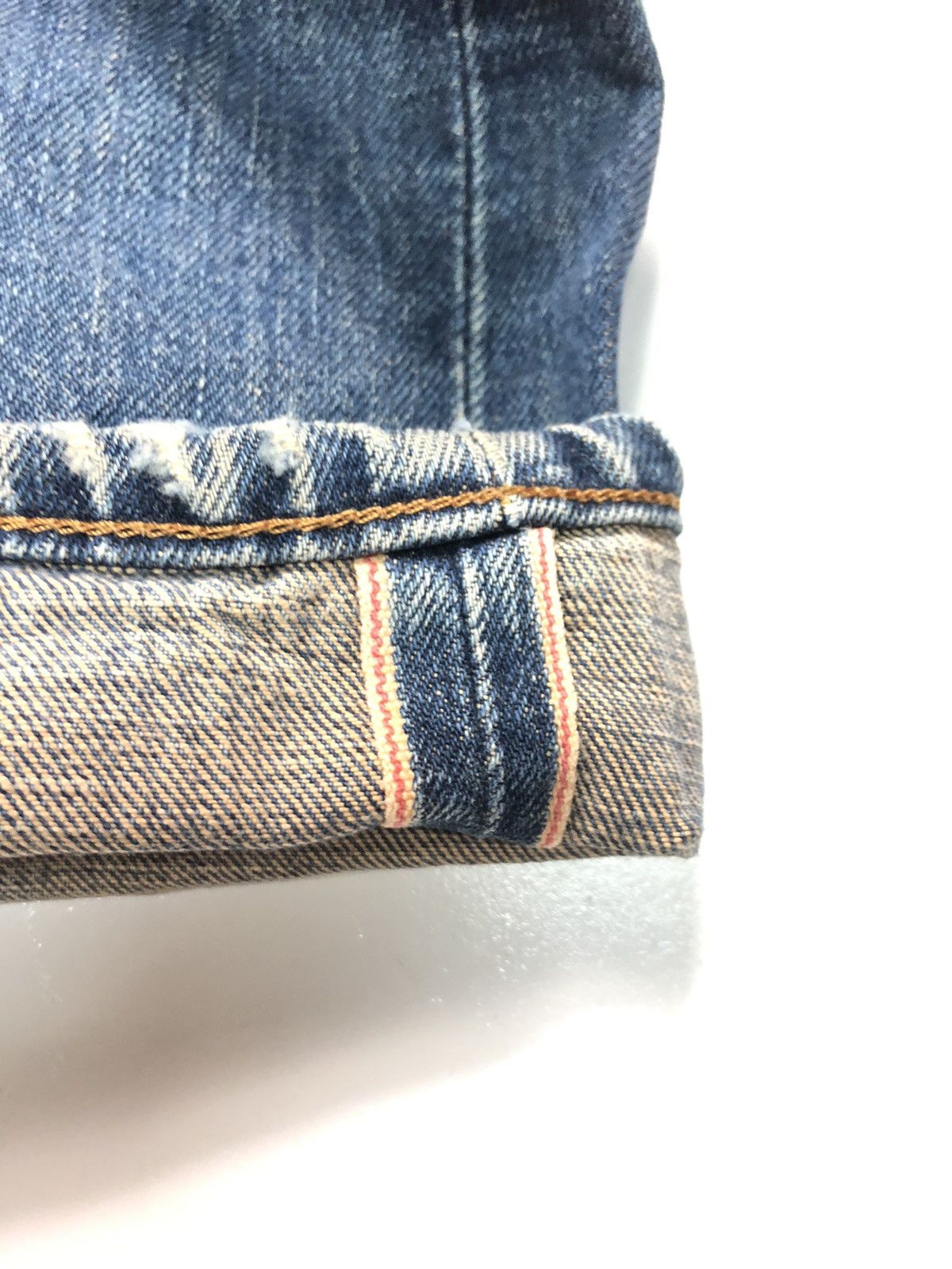 Edwin × Vintage VINTAGE EDWIN SELVEDGE BLUE WASH DISTRESSED DENIM Size US 34 / EU 50 - 3 Thumbnail