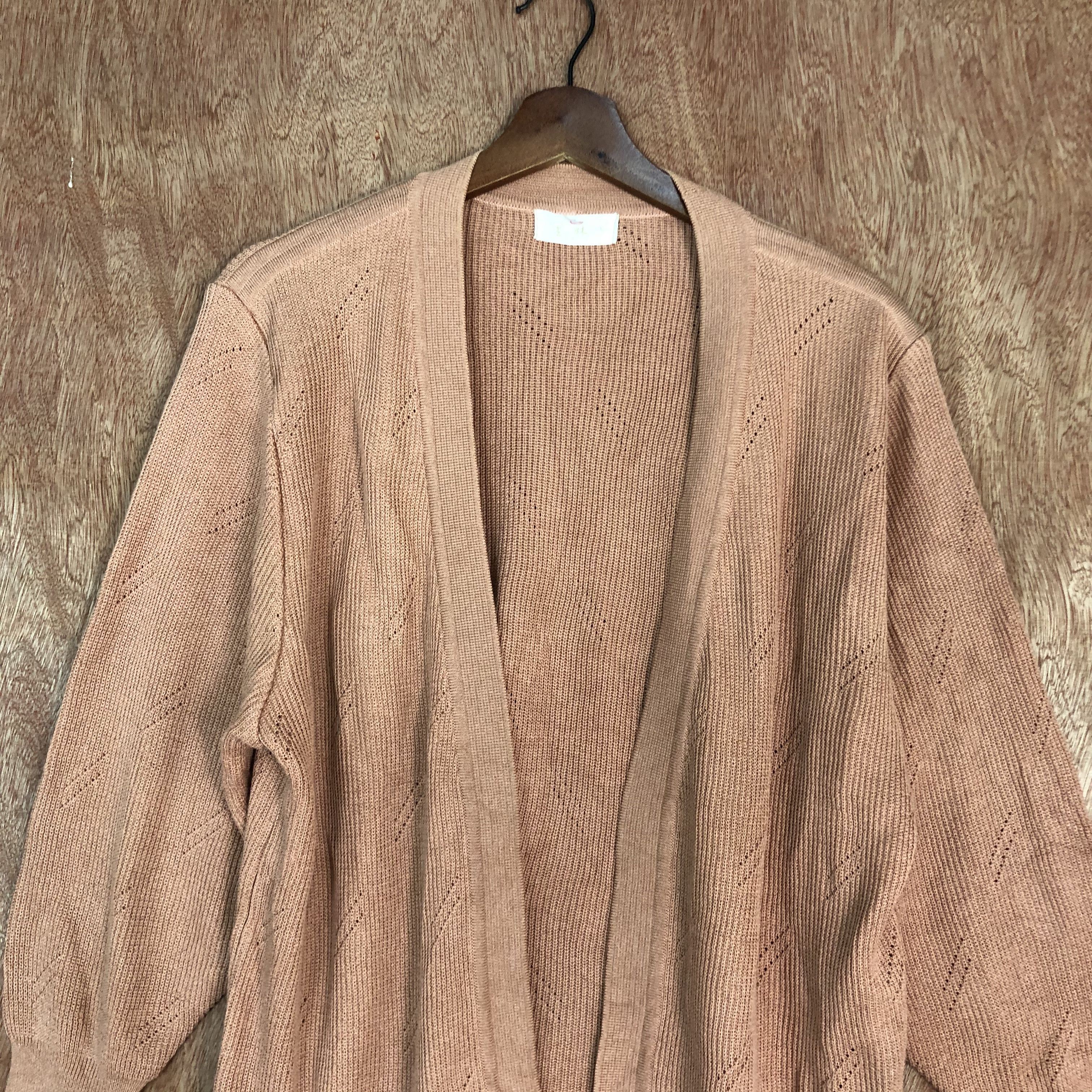 Vintage D japanese Brand Peach Long Cardigan #c483 Size US L / EU 52-54 / 3 - 2 Thumbnail
