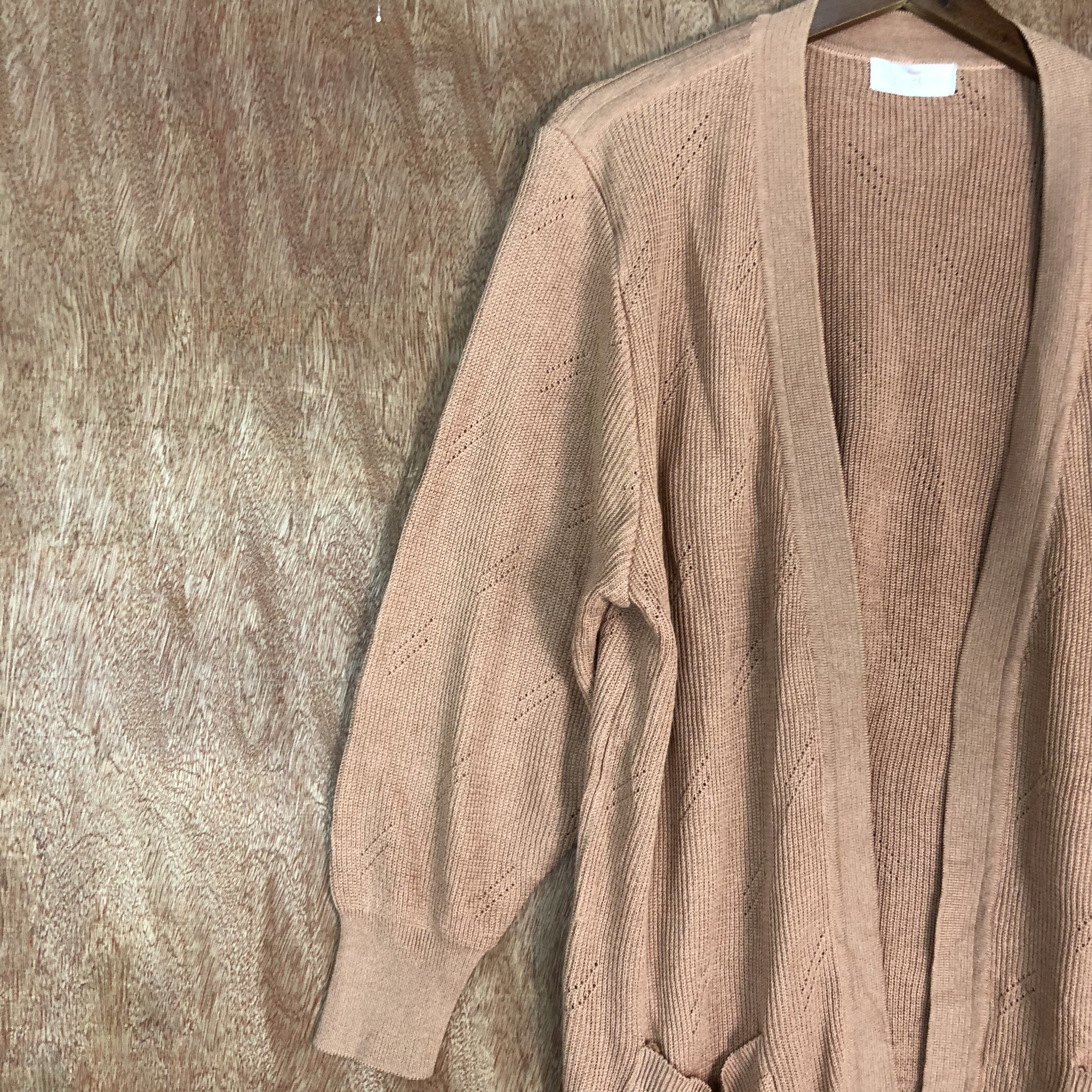 Vintage D japanese Brand Peach Long Cardigan #c483 Size US L / EU 52-54 / 3 - 7 Thumbnail