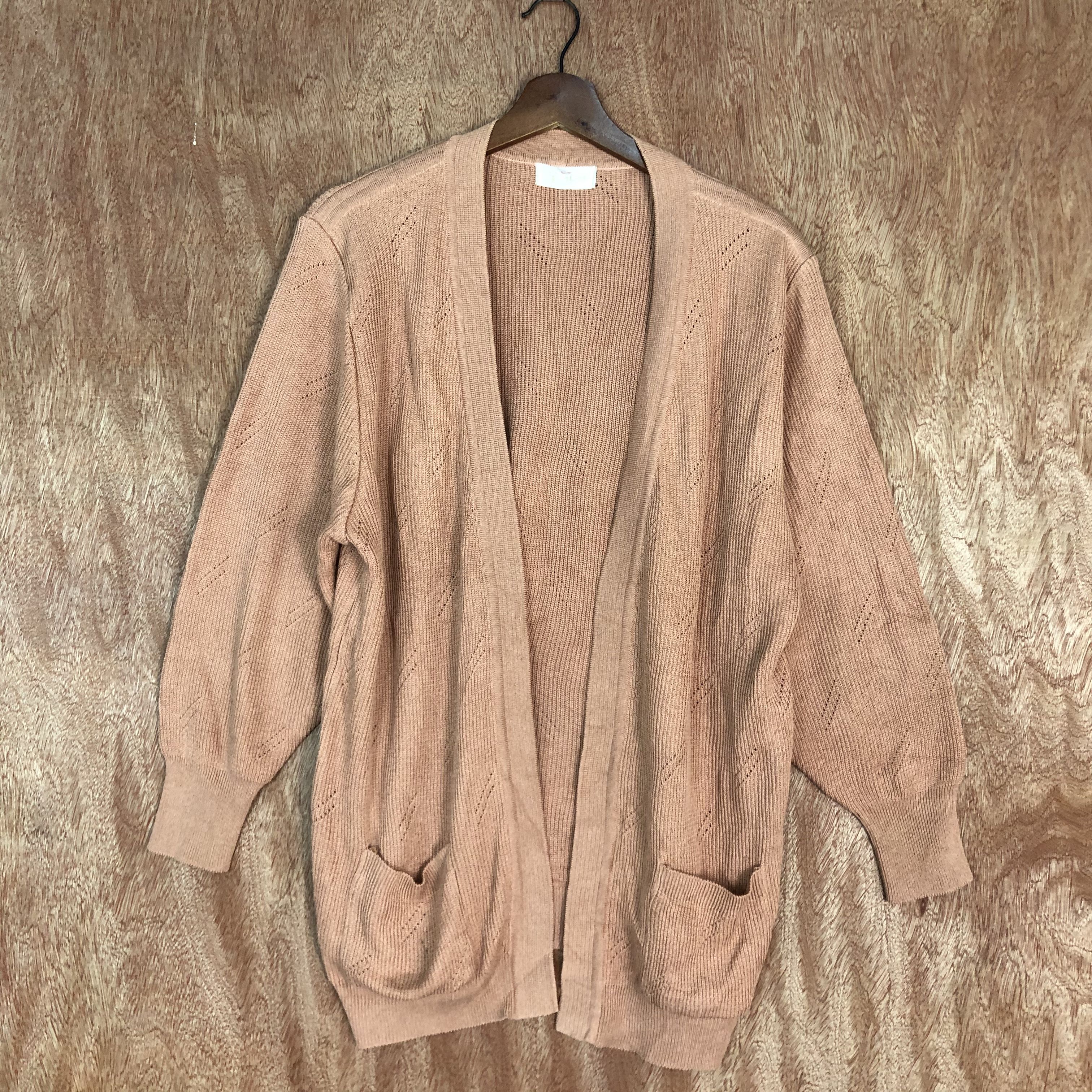 Vintage D japanese Brand Peach Long Cardigan #c483 Size US L / EU 52-54 / 3 - 3 Thumbnail