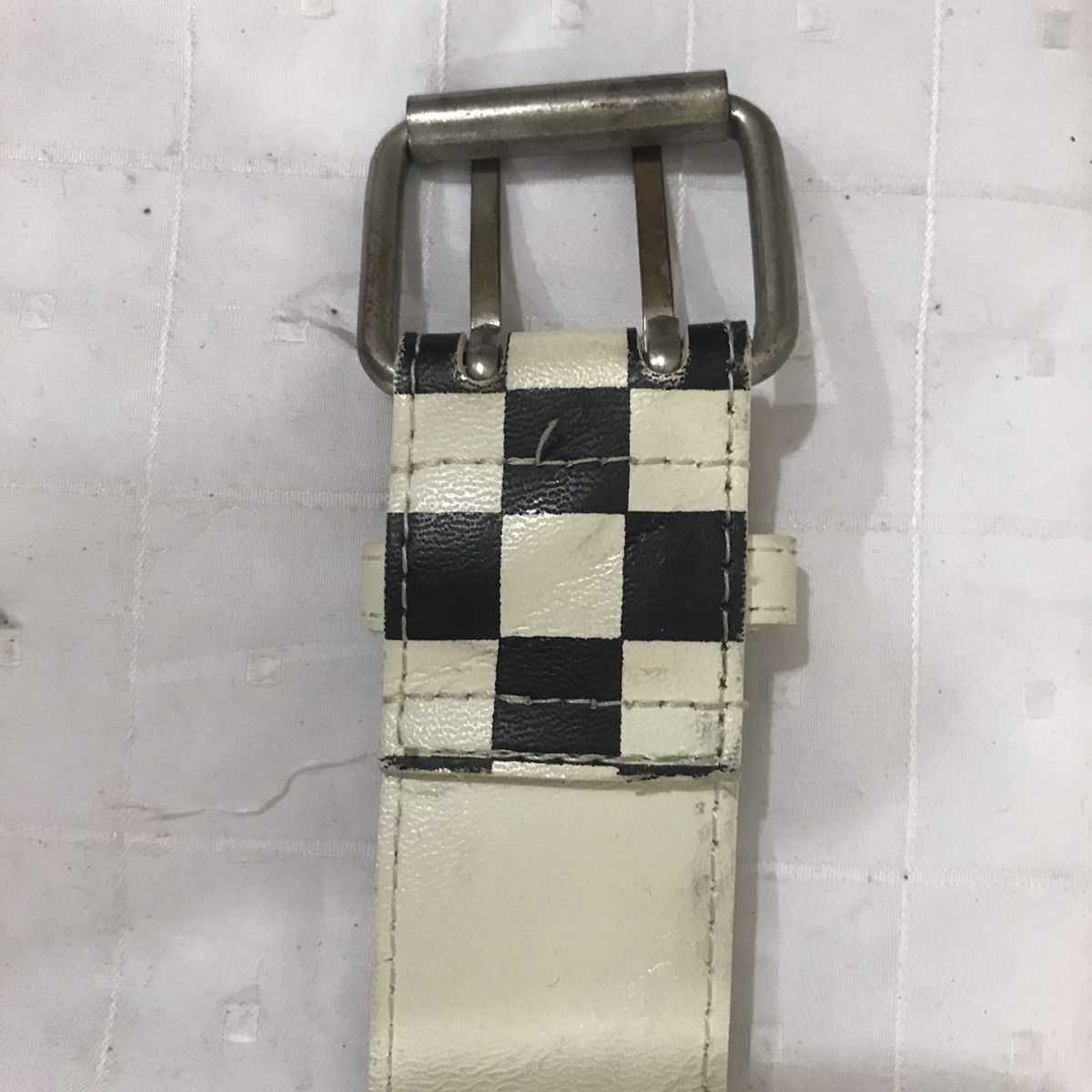 Vintage Black And White Checkered Plaid Tartan Belt Size ONE SIZE - 14 Thumbnail