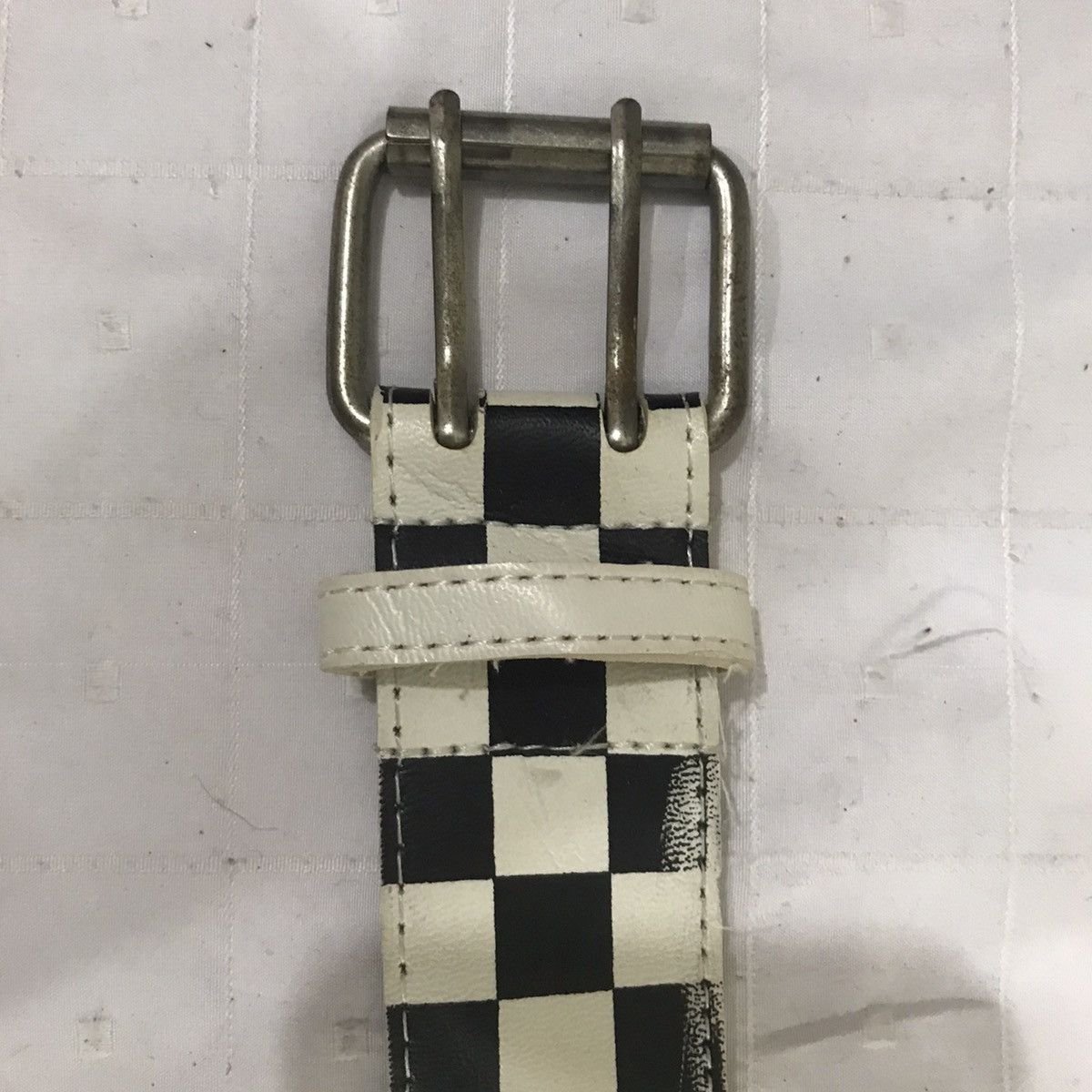 Vintage Black And White Checkered Plaid Tartan Belt Size ONE SIZE - 5 Thumbnail