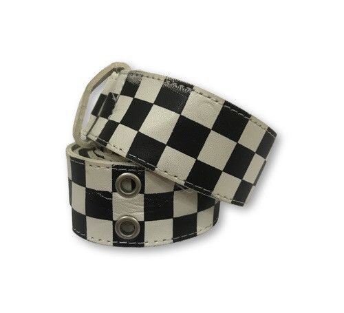 Vintage Black And White Checkered Plaid Tartan Belt Size ONE SIZE - 2 Thumbnail