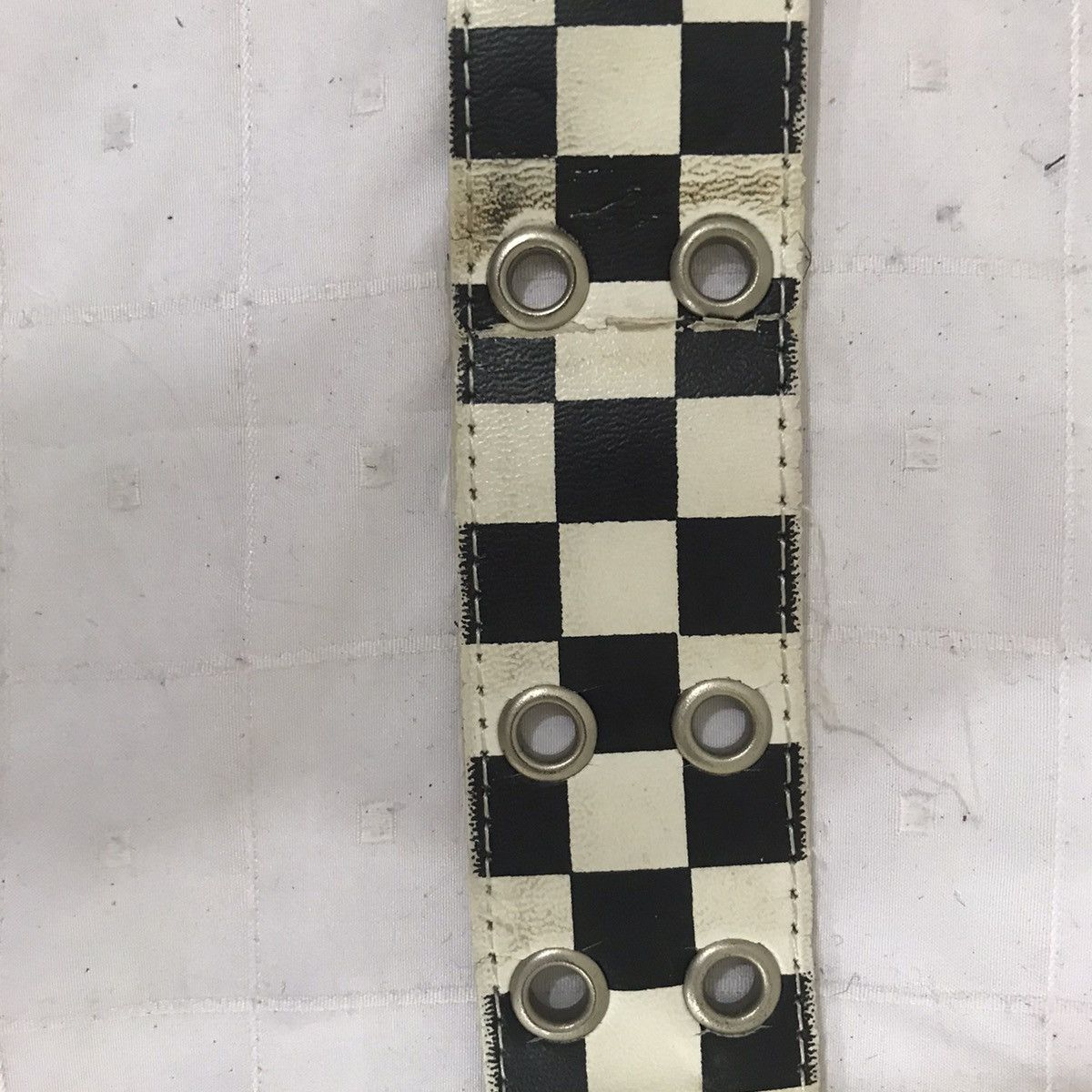 Vintage Black And White Checkered Plaid Tartan Belt Size ONE SIZE - 7 Thumbnail