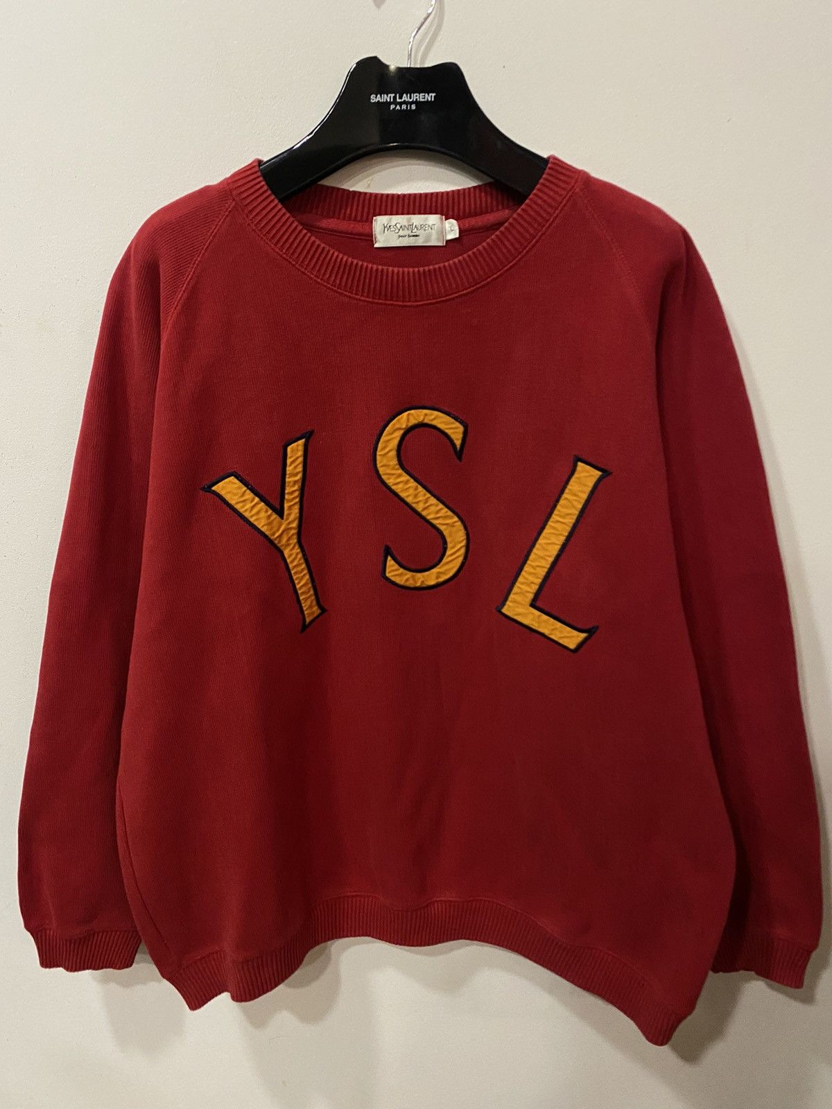 Vintage 🍟 YSL Sweatshirt Big Logo Yves Saint Laurent Sweater