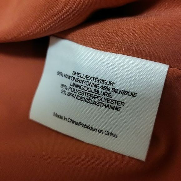 Tory Burch Janetta Midi Dress Silk Blend Ruffle Red Rust 0