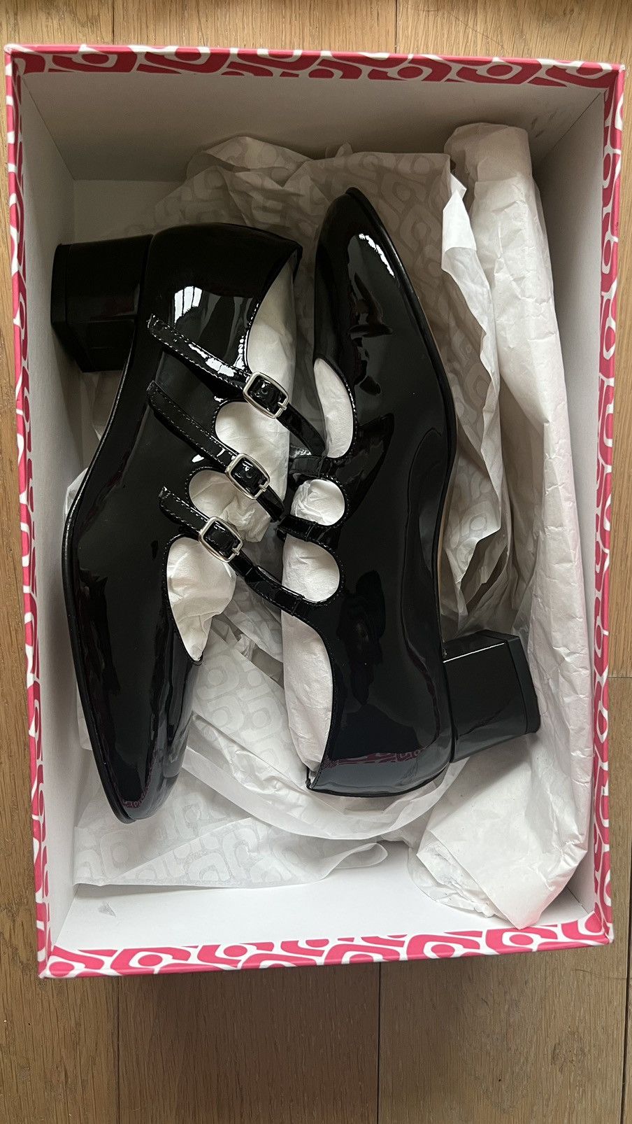 image of Carel Paris Kina Leather Mary Janes Shoes in Black, Women's (Size 4)