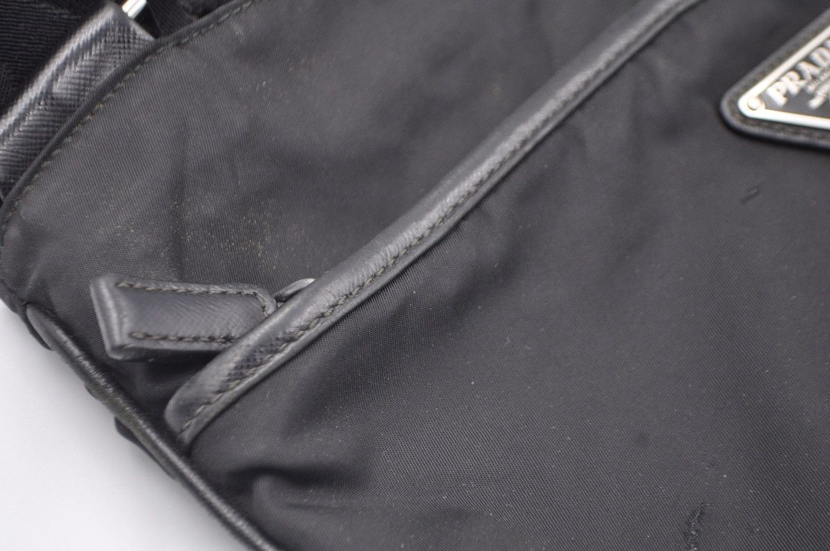 Prada Prada - Vela Saffiano-Trimmed Flat Crossbody Bag Size ONE SIZE - 11 Thumbnail