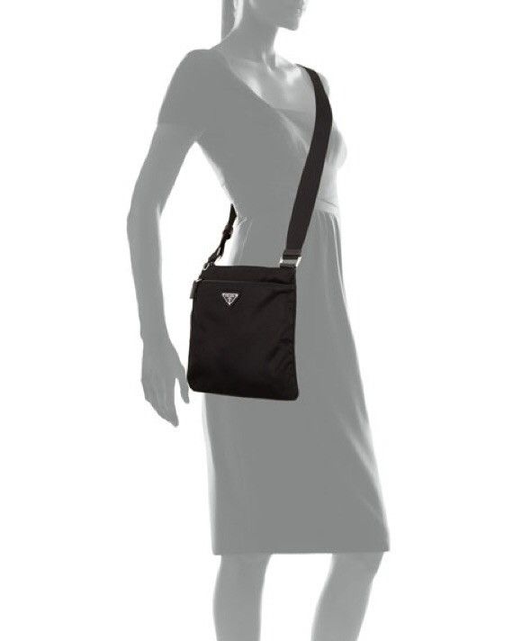 Prada Prada - Vela Saffiano-Trimmed Flat Crossbody Bag Size ONE SIZE - 25 Thumbnail