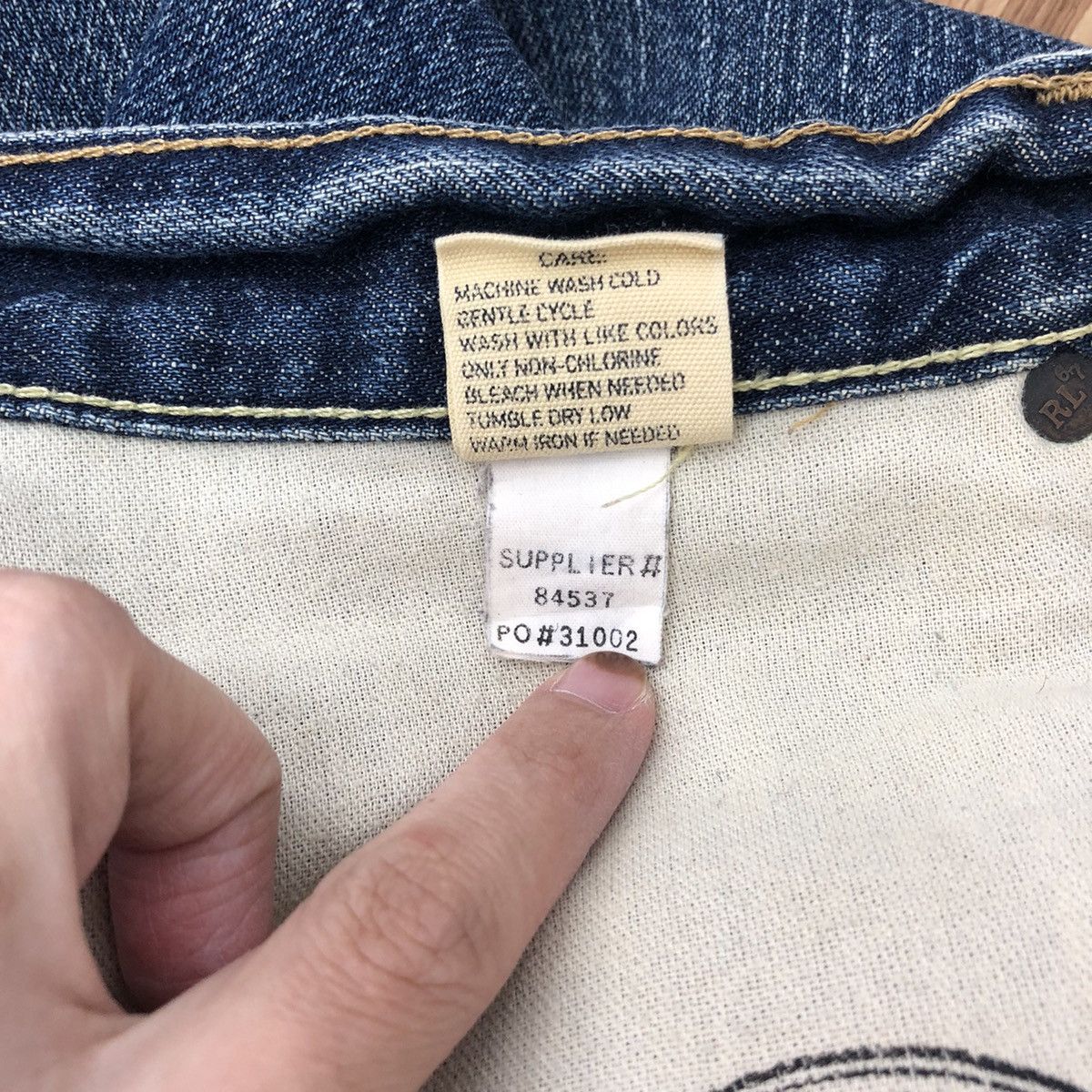 Vintage POLO By RALPH LAUREN Distressed Blue Denim Jeans Big
