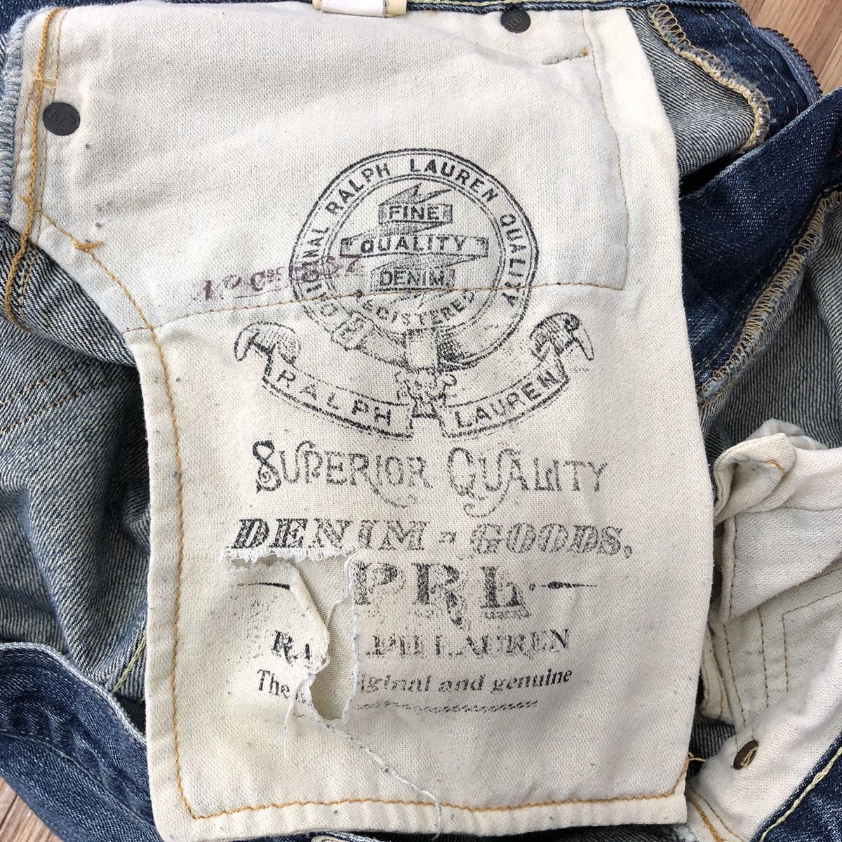 Vintage POLO By RALPH LAUREN Distressed Blue Denim Jeans Big