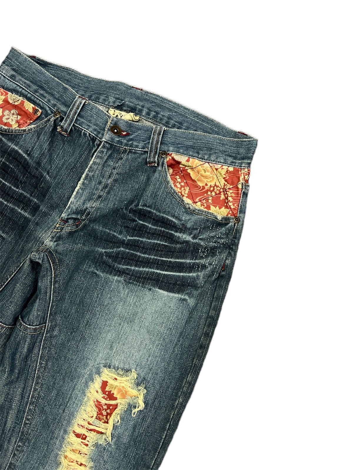 Art Comes First × Japanese Brand RARE DESIGN💥 DISTRESSED DENIM PANTS Size US 32 / EU 48 - 6 Thumbnail