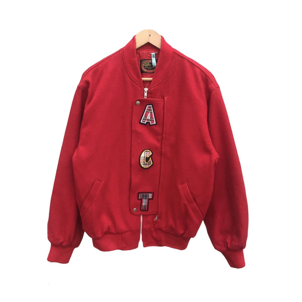 image of Varsity Jacket x Vintage Varsity Mylord Act Patches Vintage Jacket in Red (Size Large)