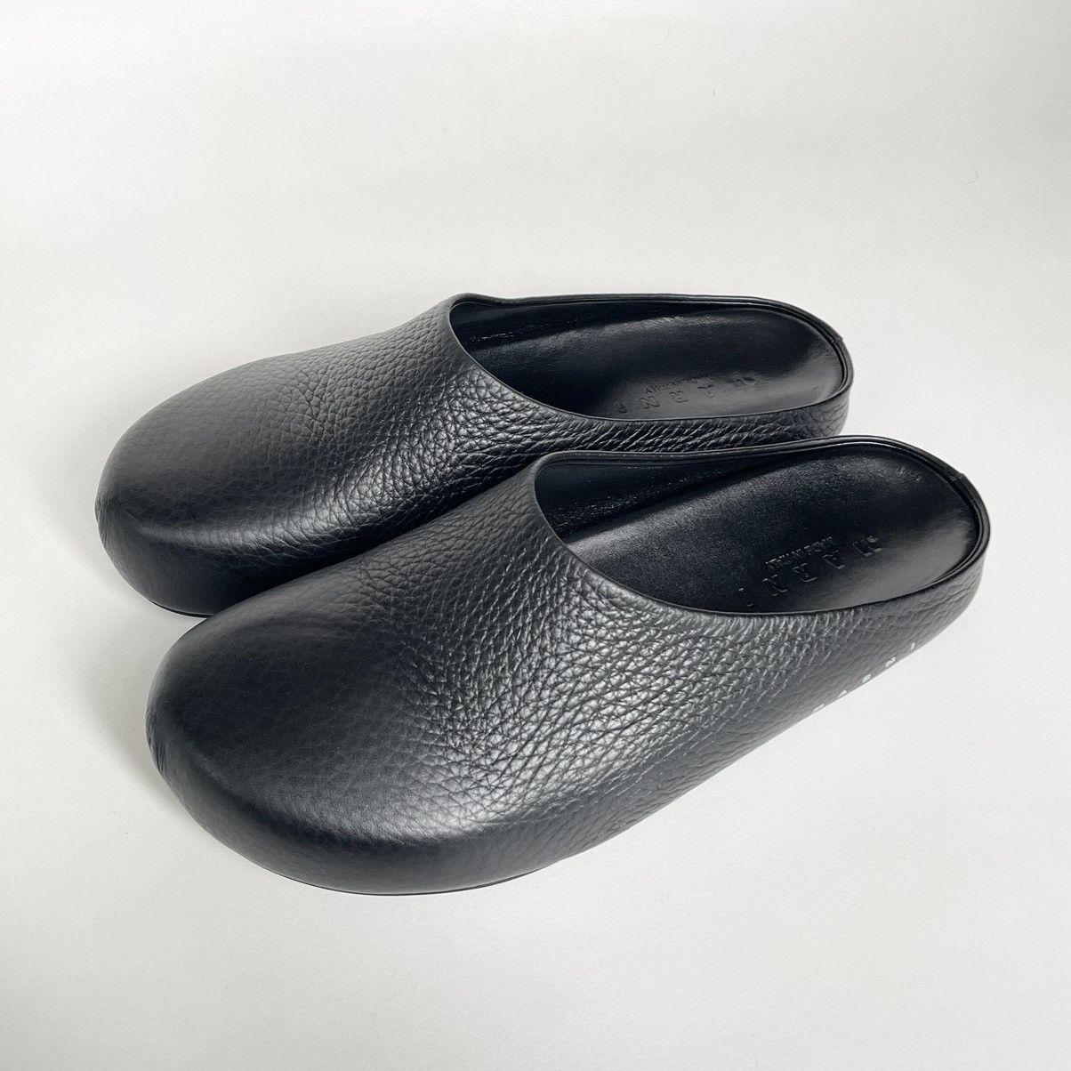 image of Marni S/s 22 ‘Sabot’ Black Leather Mule Shoess Shoes, Men's (Size 11)