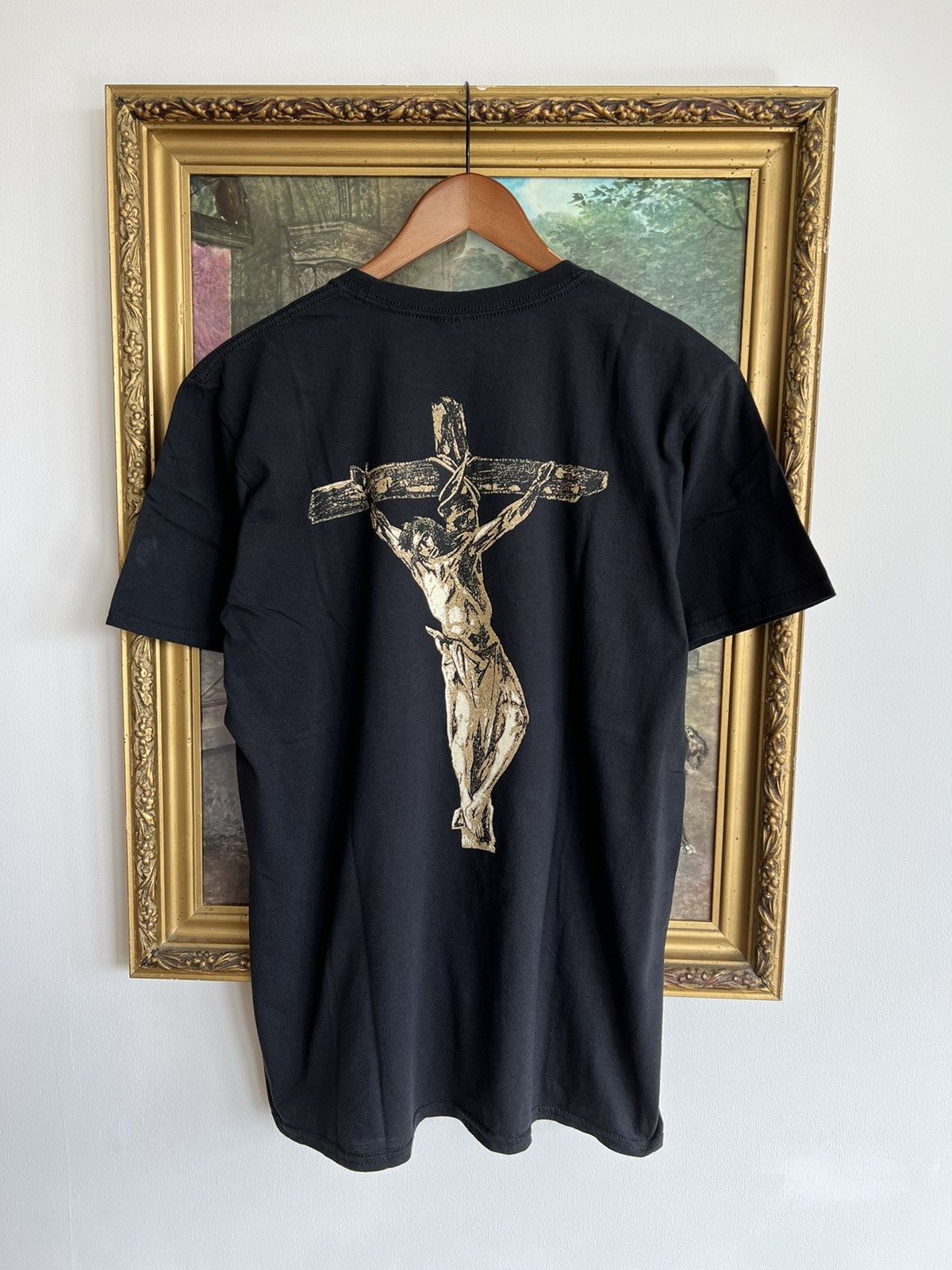 Gothic Jesus Distressed Baby Tee-547