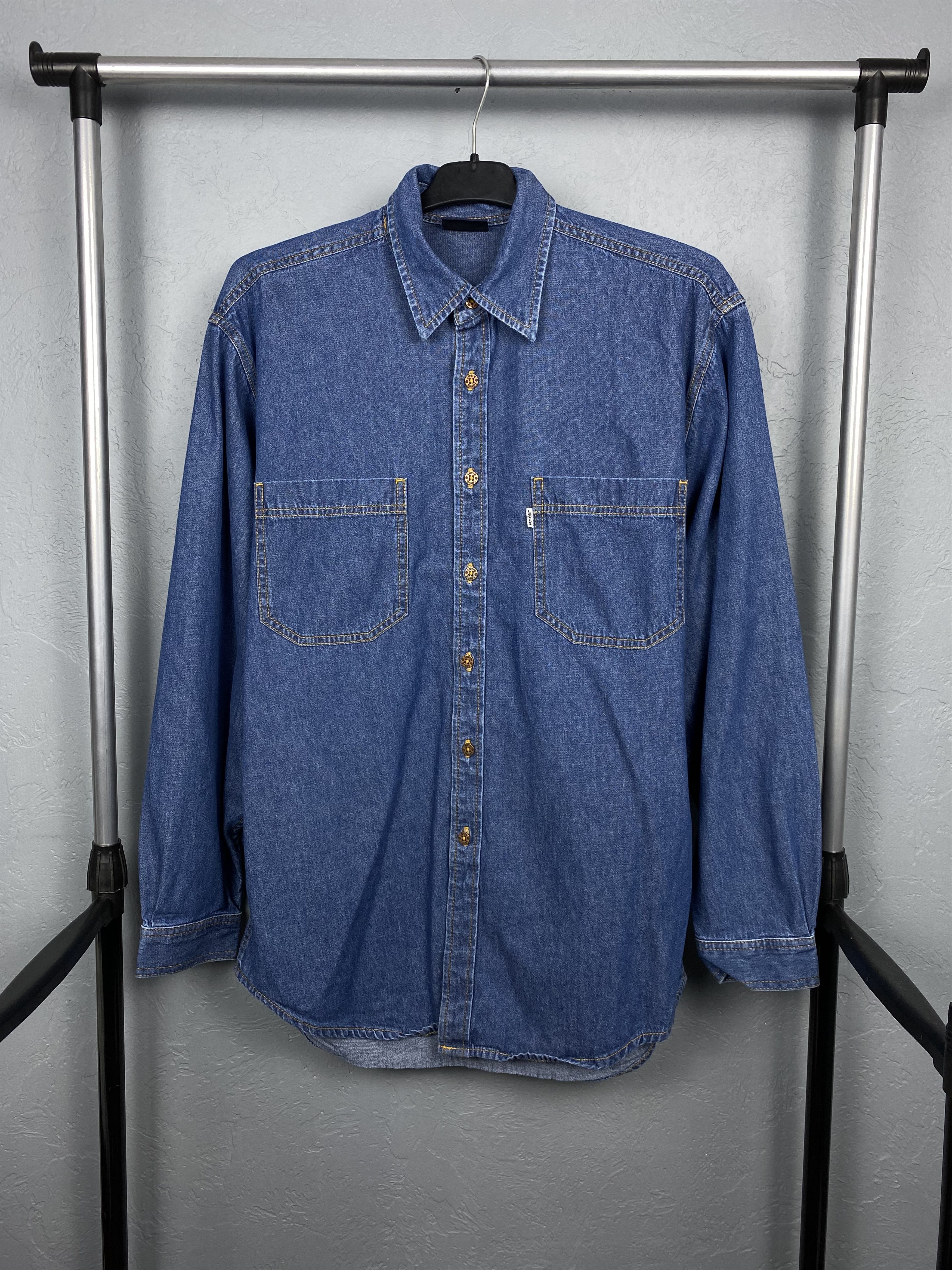 Levi's Levi's 90s Vintage Mens Denim Shirt White Tab Jeans Size US M / EU 48-50 / 2 - 1 Thumbnail