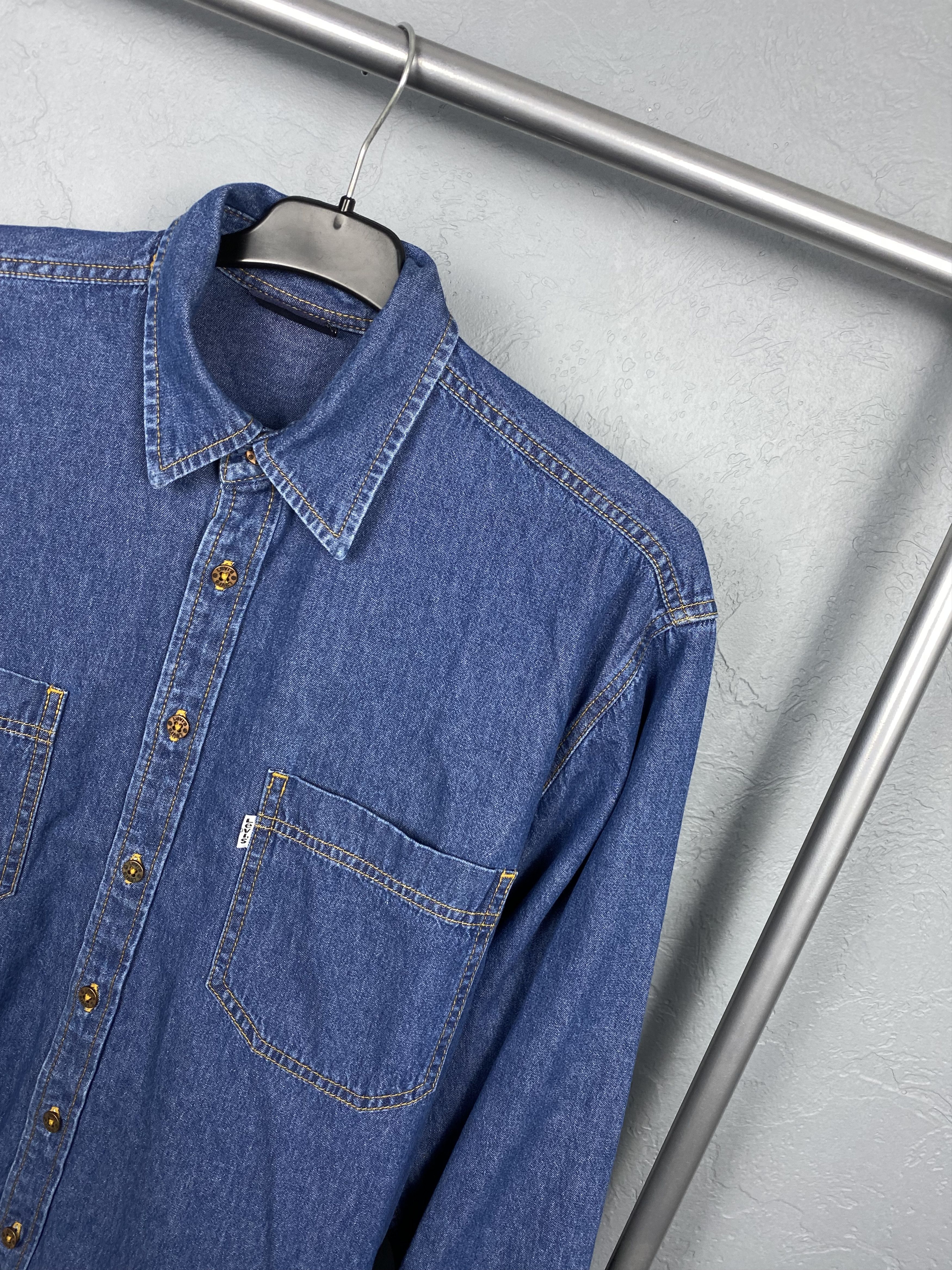 Levi's Levi's 90s Vintage Mens Denim Shirt White Tab Jeans Size US M / EU 48-50 / 2 - 2 Thumbnail
