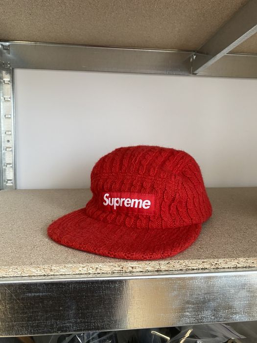 Supreme Supreme Fitted Cable Knit Camp Cap Red | Grailed