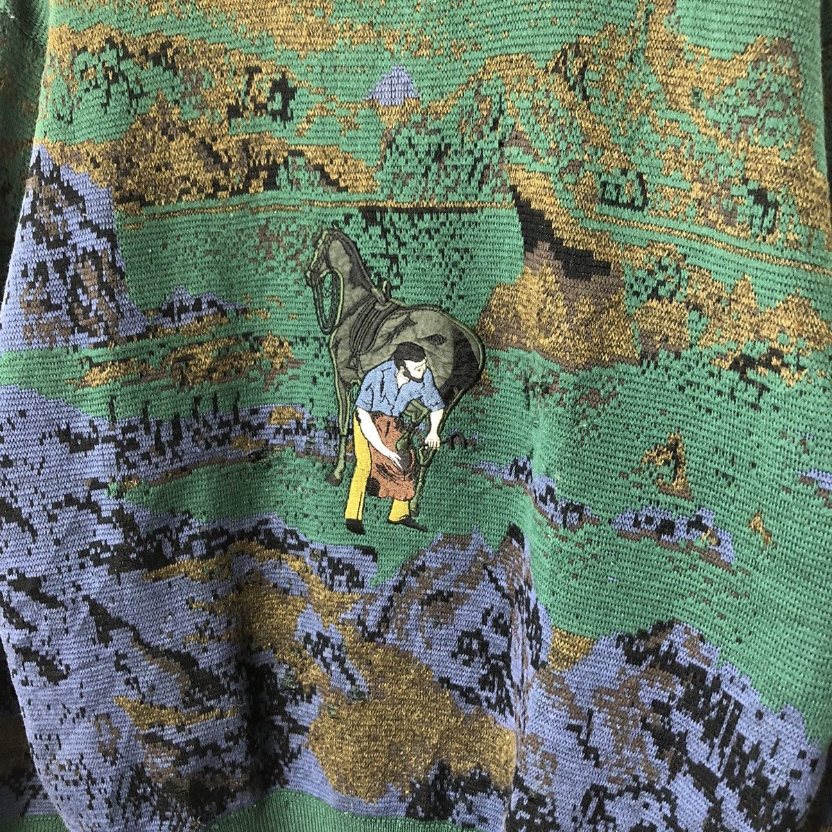 Japanese Brand × Other Vintage Landscape Knit Destinare Uomo knitt/sweater Size L Size US L / EU 52-54 / 3 - 2 Thumbnail