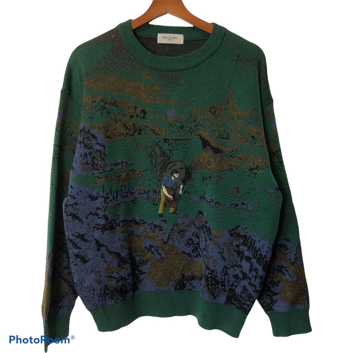 Japanese Brand × Other Vintage Landscape Knit Destinare Uomo knitt/sweater Size L Size US L / EU 52-54 / 3 - 1 Thumbnail