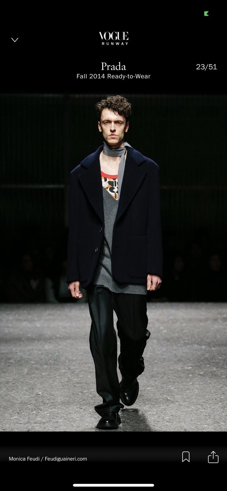 image of Prada Runway Boxy Wool Coat in Grey, Men's (Size Small)