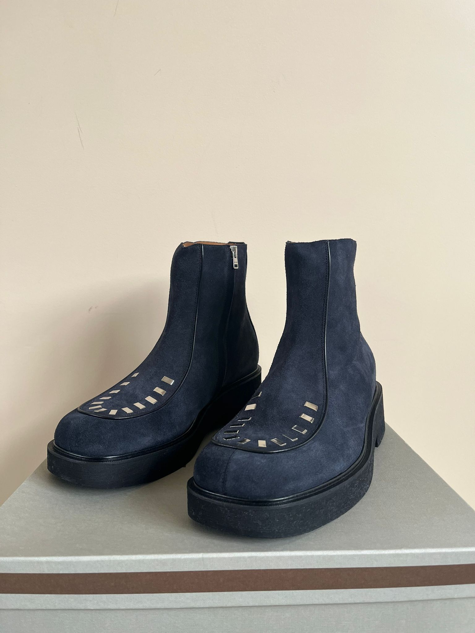 image of Marni Boots With Metal Toe Box Detail In Black, Men's (Size 11)
