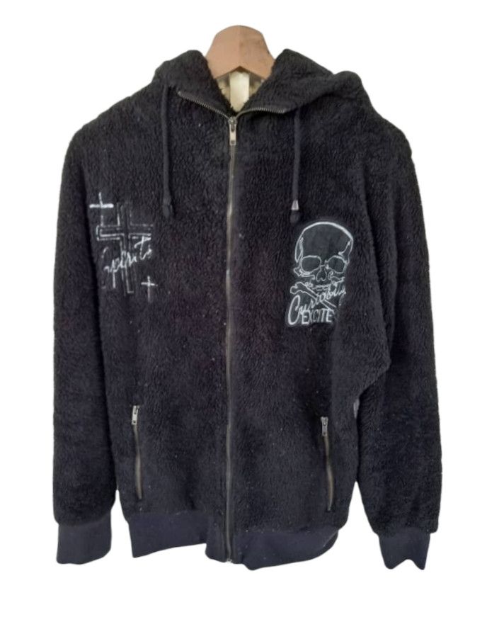 image of Skulls Ghost Of Harlem Fleece Hoodie in Black, Men's (Size Medium)