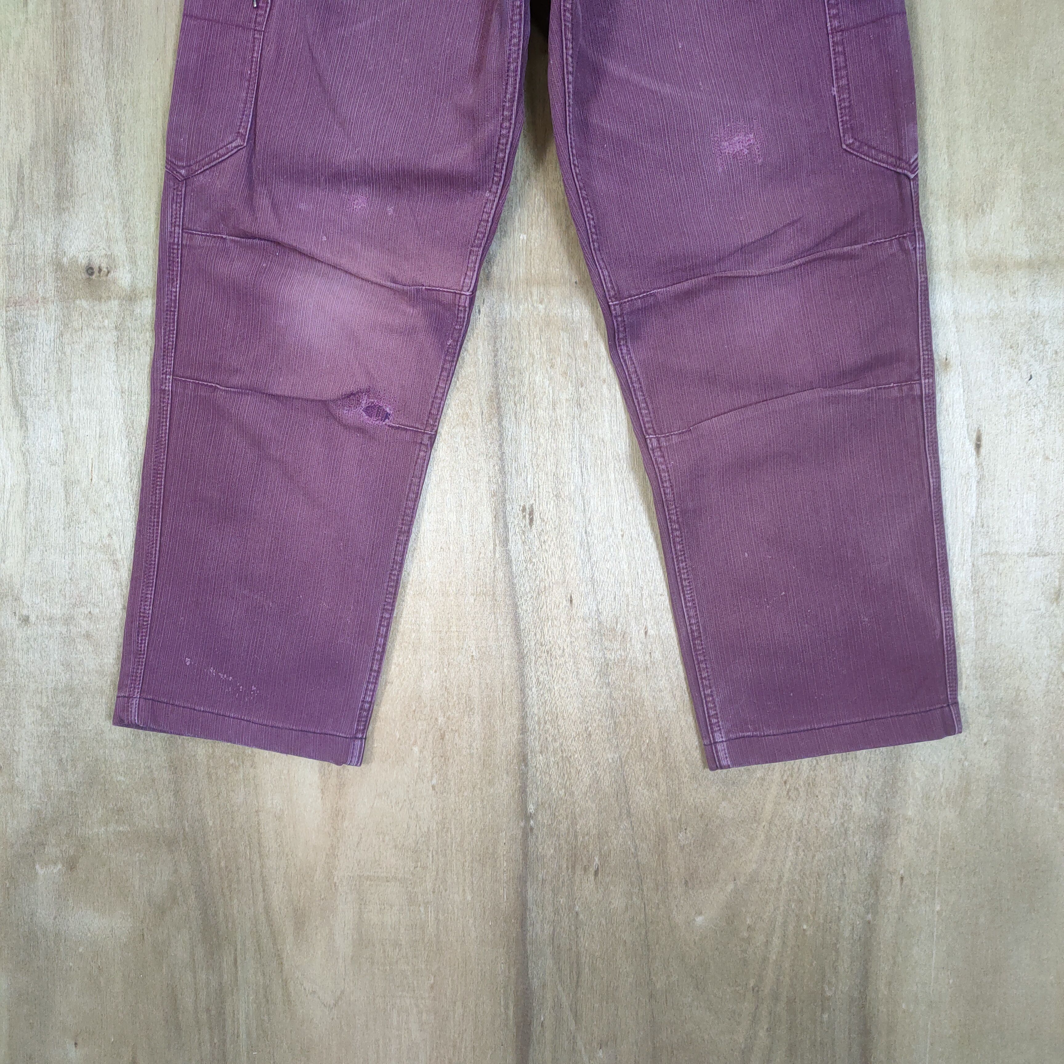 Japanese Brand VINTAGE DOGMAN FADED MAROON BAGGY CARGO PANTS Size US 34 / EU 50 - 3 Thumbnail