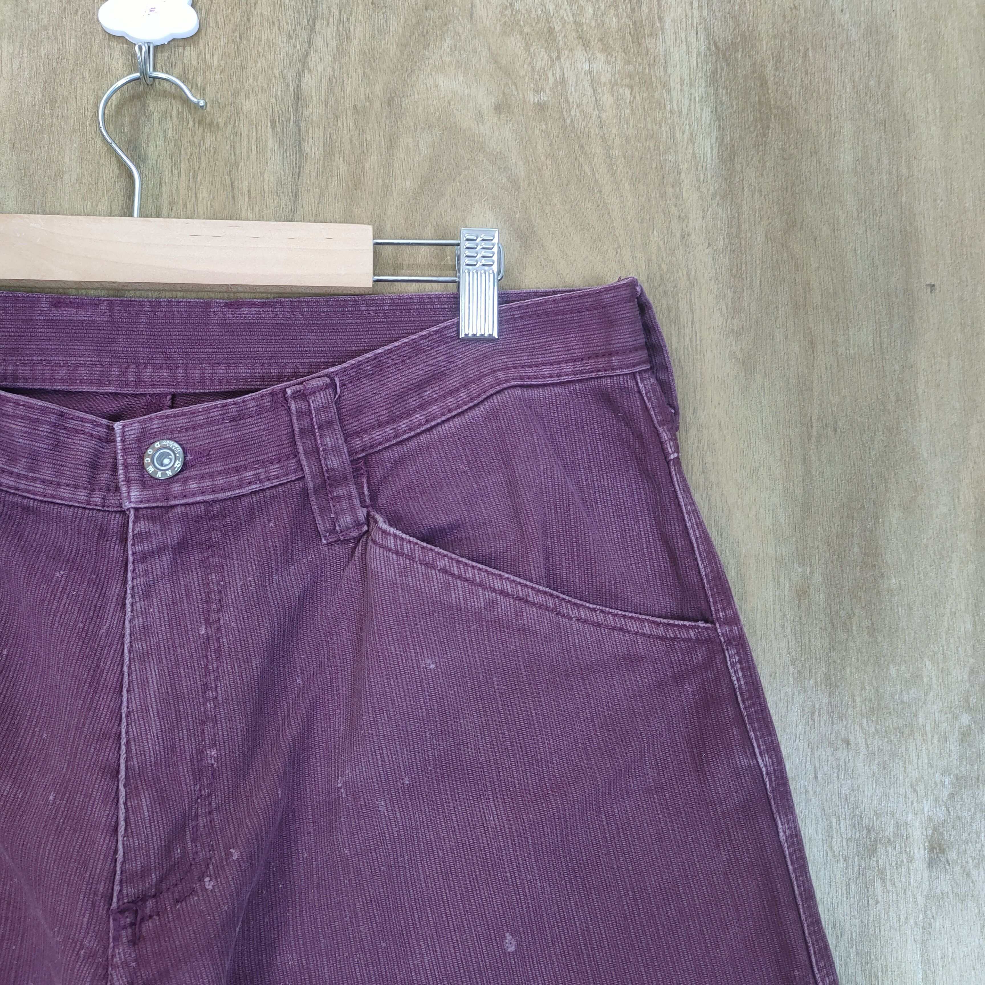 Japanese Brand VINTAGE DOGMAN FADED MAROON BAGGY CARGO PANTS Size US 34 / EU 50 - 5 Thumbnail