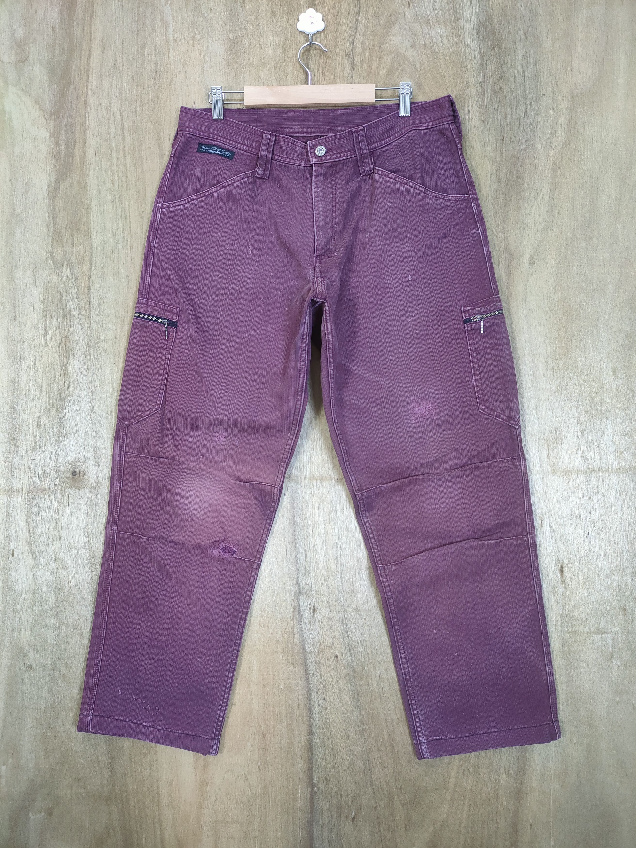 VINTAGE DOGMAN FADED MAROON BAGGY CARGO PANTS