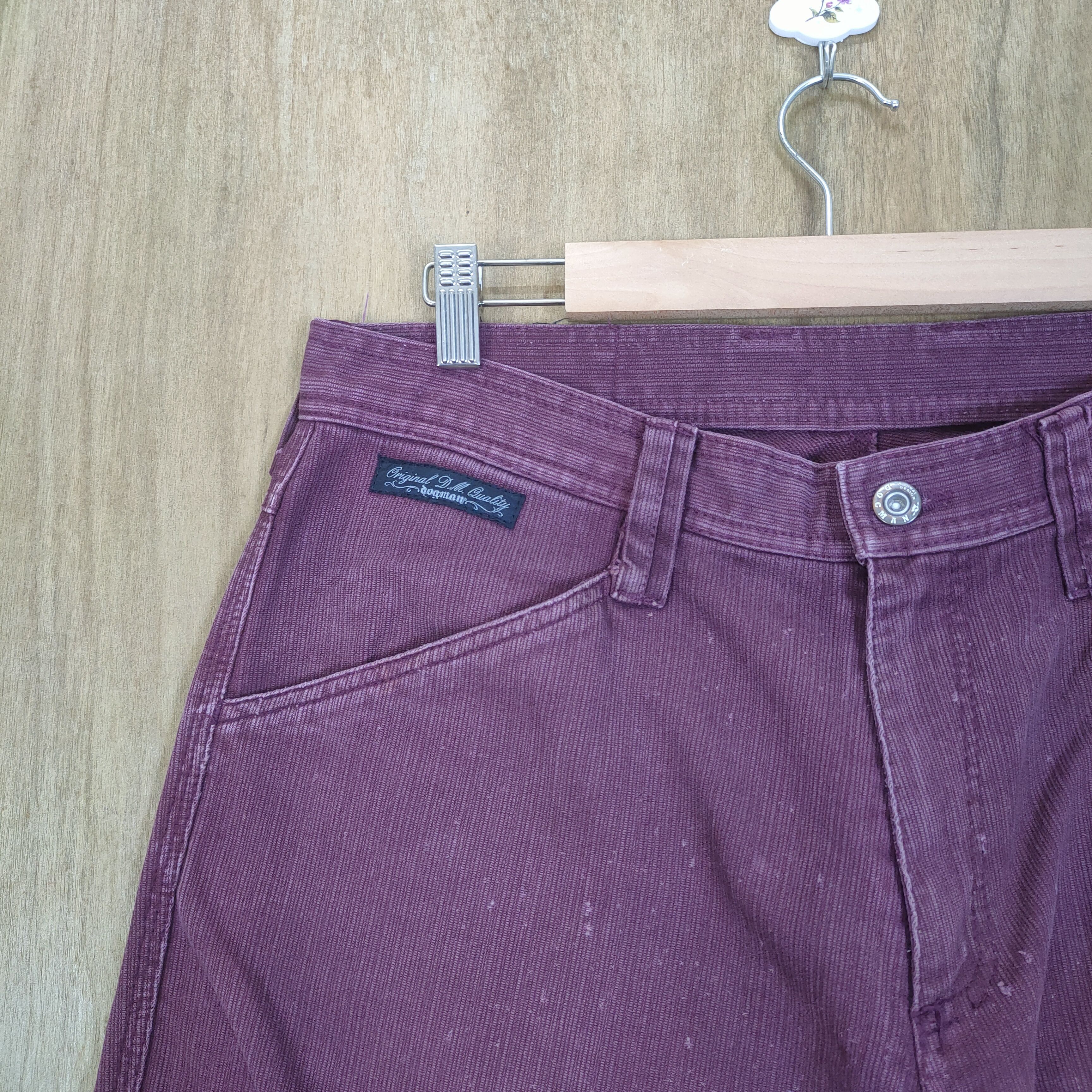 Japanese Brand VINTAGE DOGMAN FADED MAROON BAGGY CARGO PANTS Size US 34 / EU 50 - 4 Thumbnail