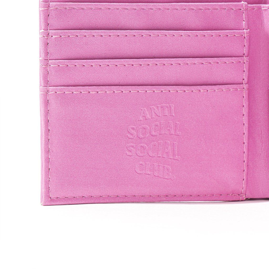 Anti Social Social Club DS ASSC Pink Ziplock Fold Cardholder Wallet in hand Supreme Size ONE SIZE - 7 Thumbnail