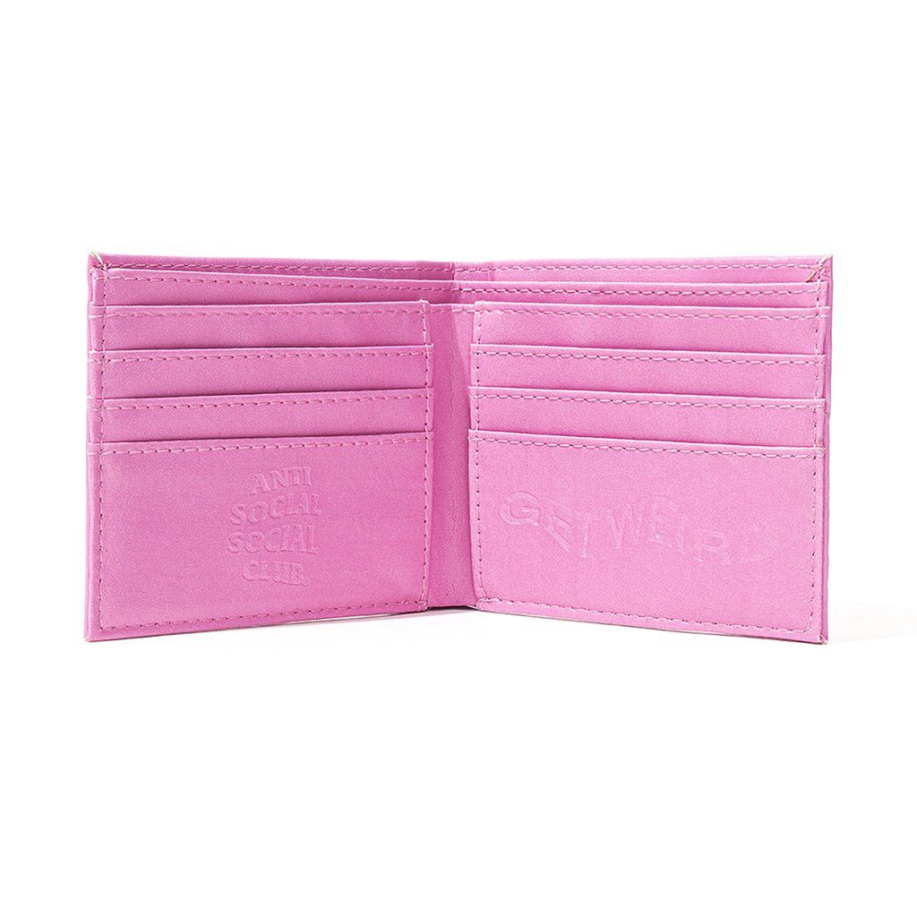Anti Social Social Club DS ASSC Pink Ziplock Fold Cardholder Wallet in hand Supreme Size ONE SIZE - 1 Thumbnail