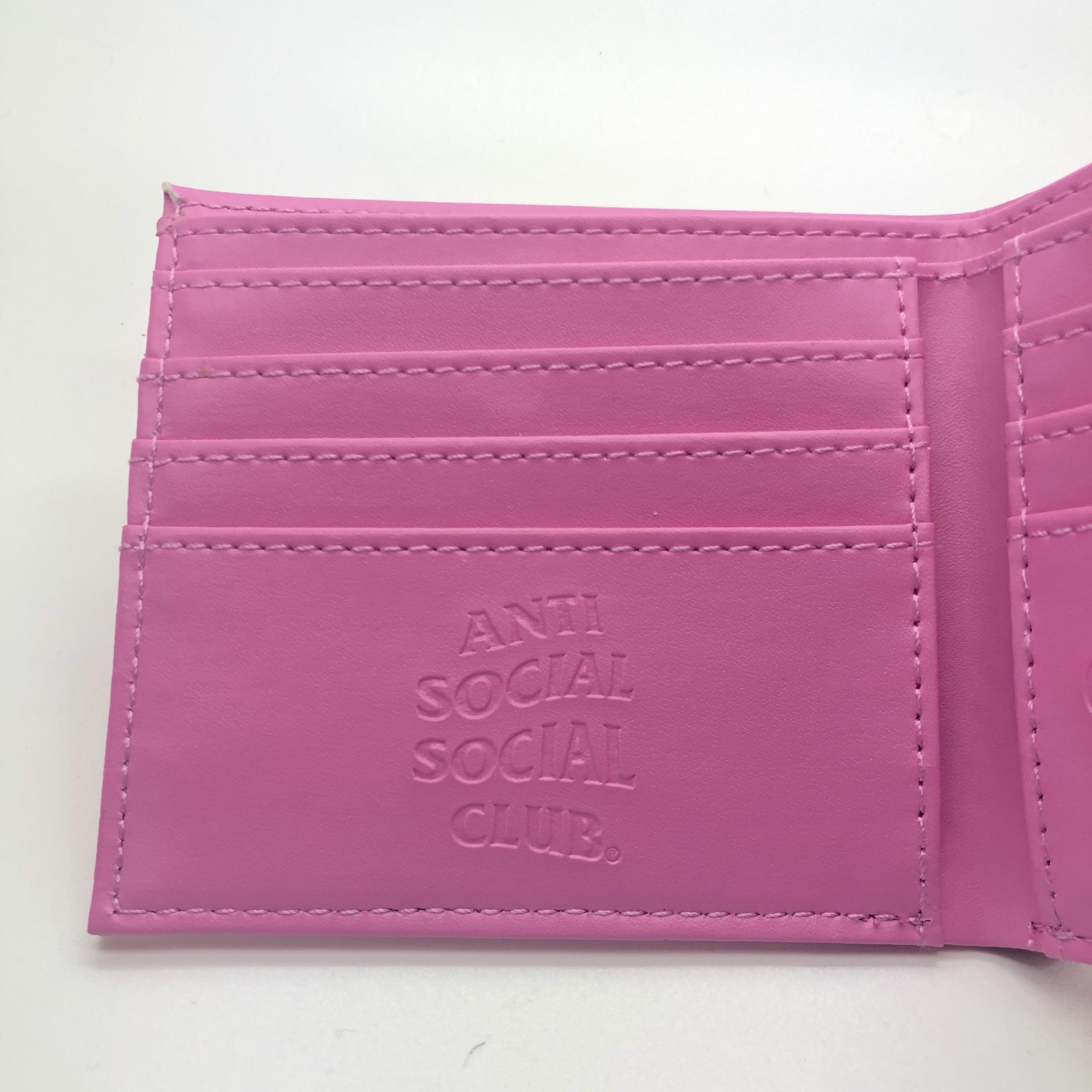 Anti Social Social Club DS ASSC Pink Ziplock Fold Cardholder Wallet in hand Supreme Size ONE SIZE - 3 Thumbnail