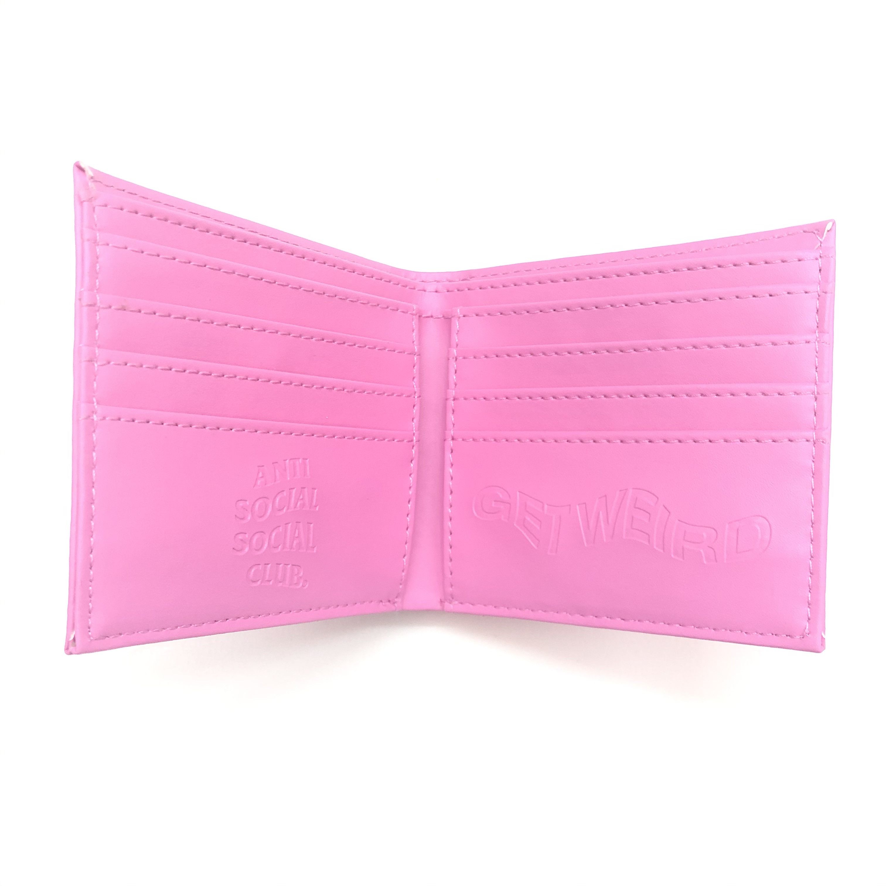 Anti Social Social Club DS ASSC Pink Ziplock Fold Cardholder Wallet in hand Supreme Size ONE SIZE - 5 Thumbnail