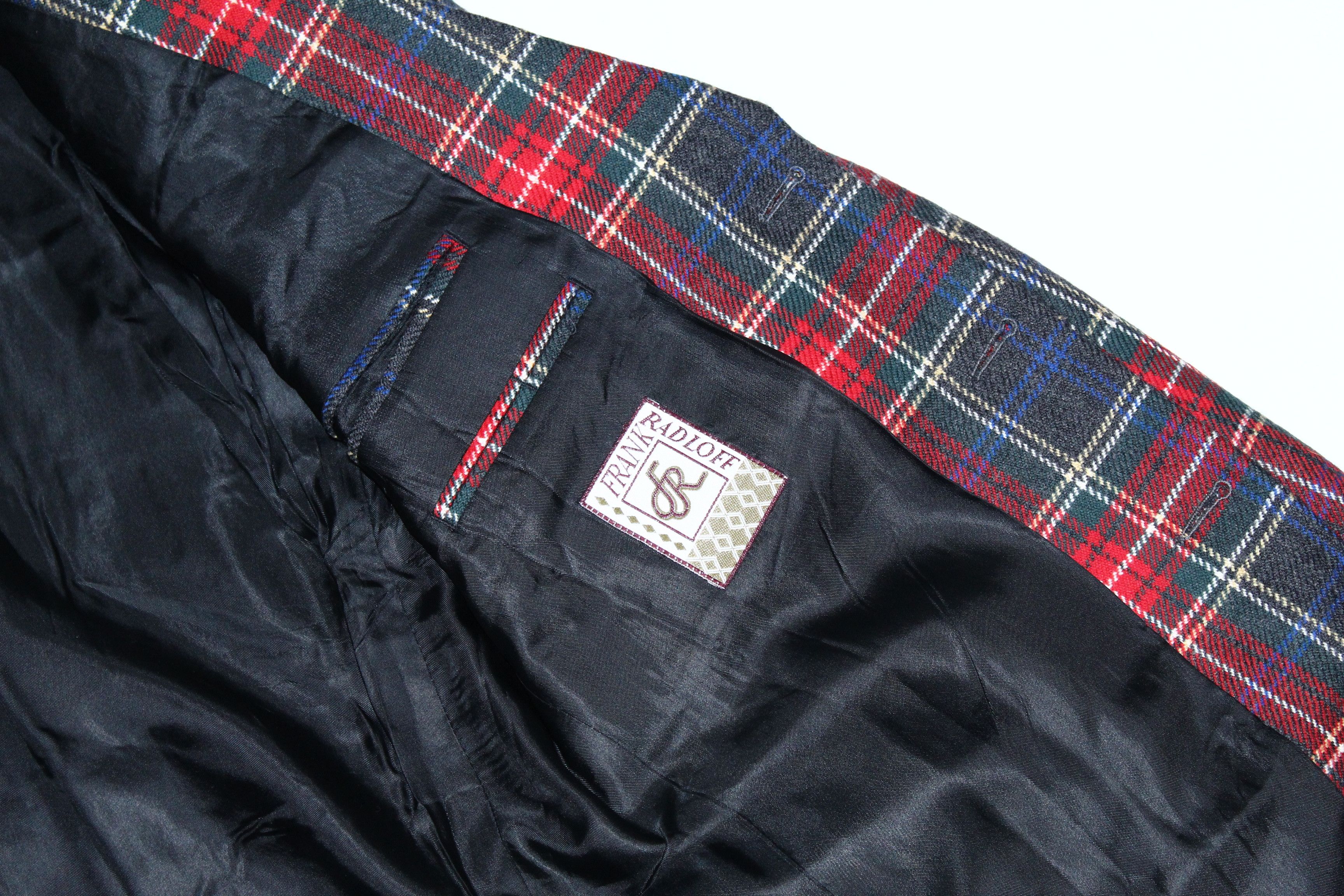 Other UK 80s Rare Frank Radloff Blazer Jacket Punk Tartan Classics Size US L / EU 52-54 / 3 - 4 Thumbnail