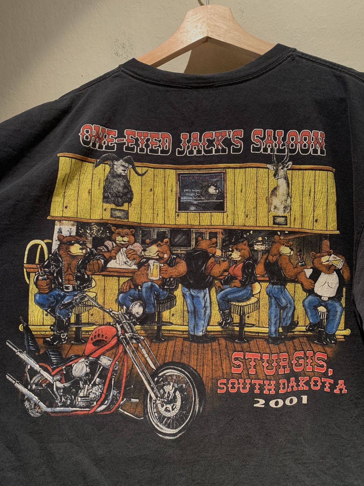 Vintage *RARE* Vintage 2001 Sturgis One-Eyed Jacks Saloon T-Shirt XL Size US XL / EU 56 / 4 - 3 Thumbnail