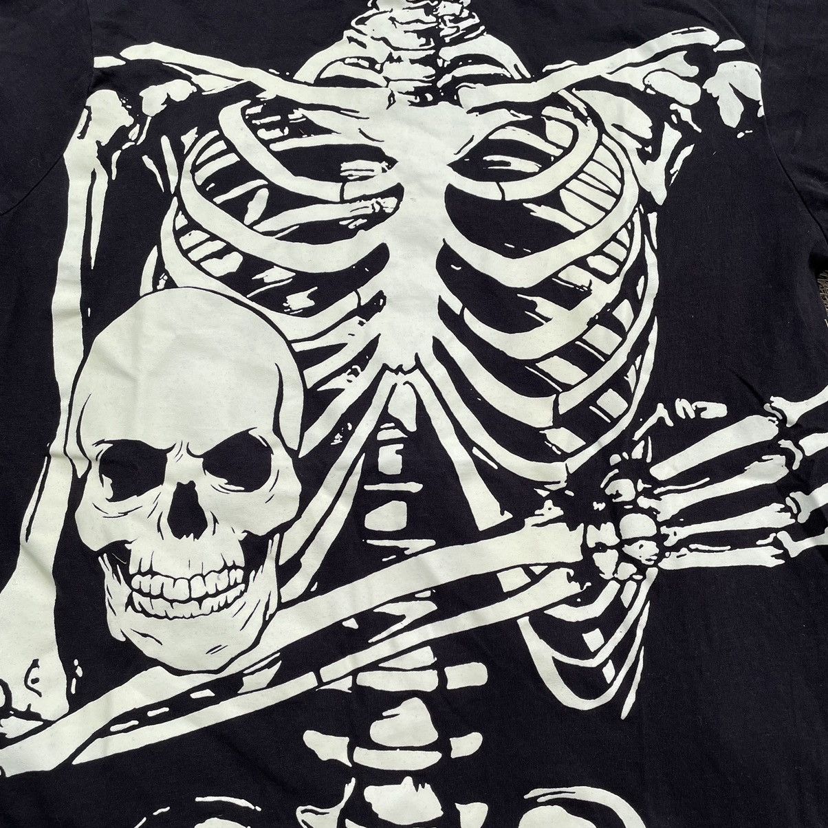 Vintage Vintage Y2K Skeleton Graphic Tee Punk Grunge Black Faded S Size US S / EU 44-46 / 1 - 5 Thumbnail