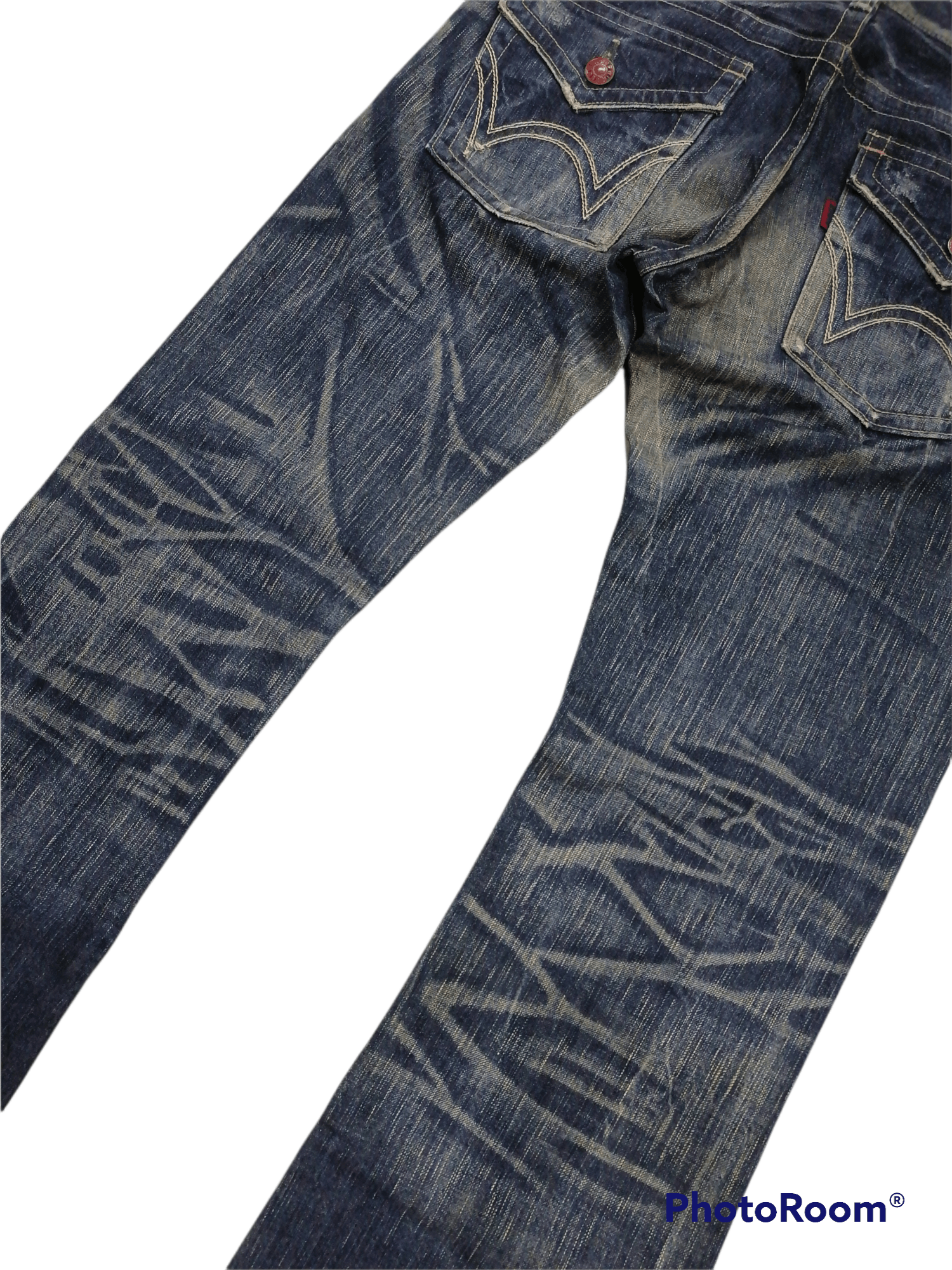 Hysteric Glamour Hot Item🔥Edwin Flare 503 Blue Trip Distressed Denim Pants⚡ Size US 32 / EU 48 - 6 Thumbnail