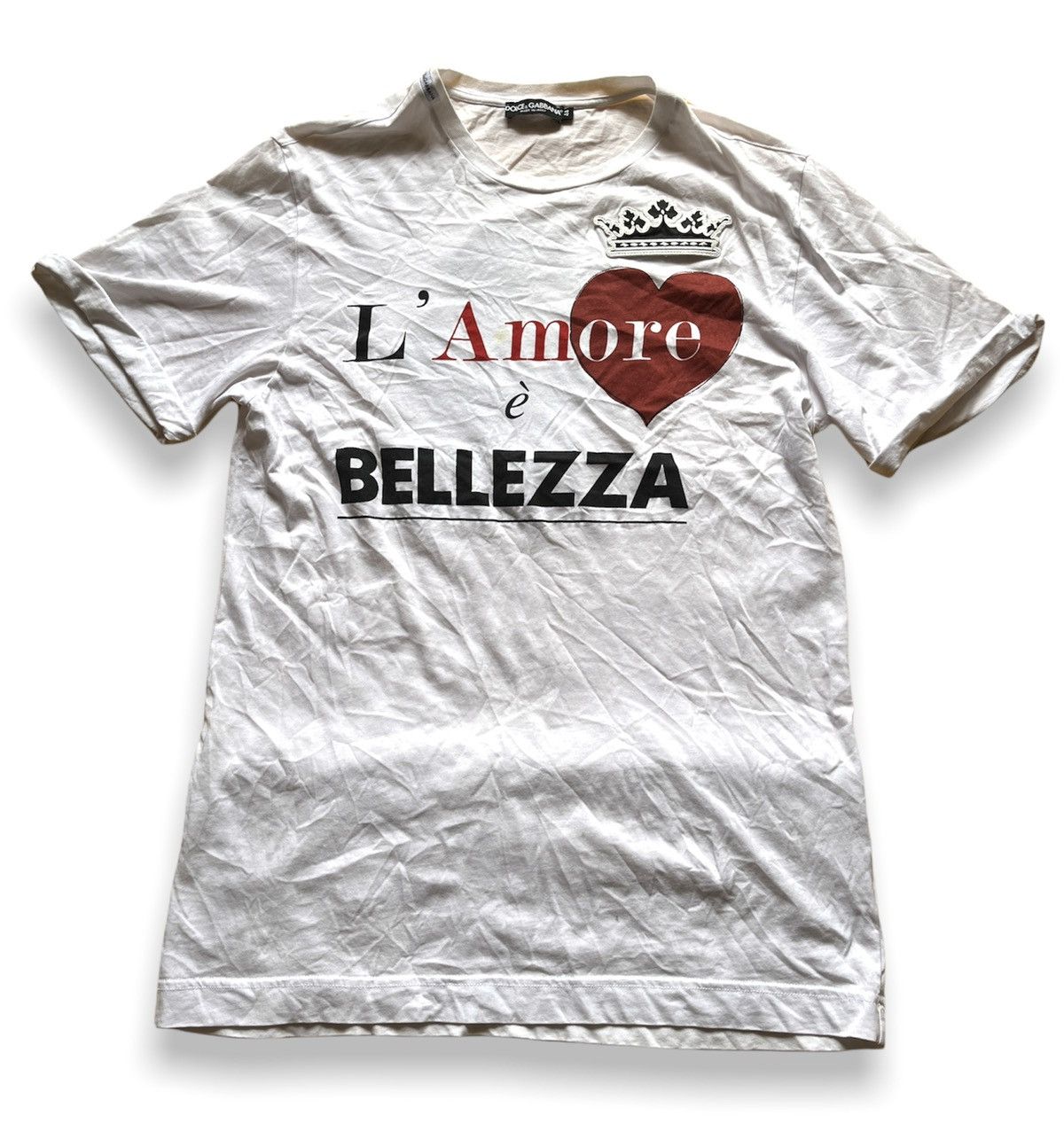 image of Dolce Gabbana x Italian Designers Vintage Dolce & Gabbana L' Amore Bellezza in White (Size Small)