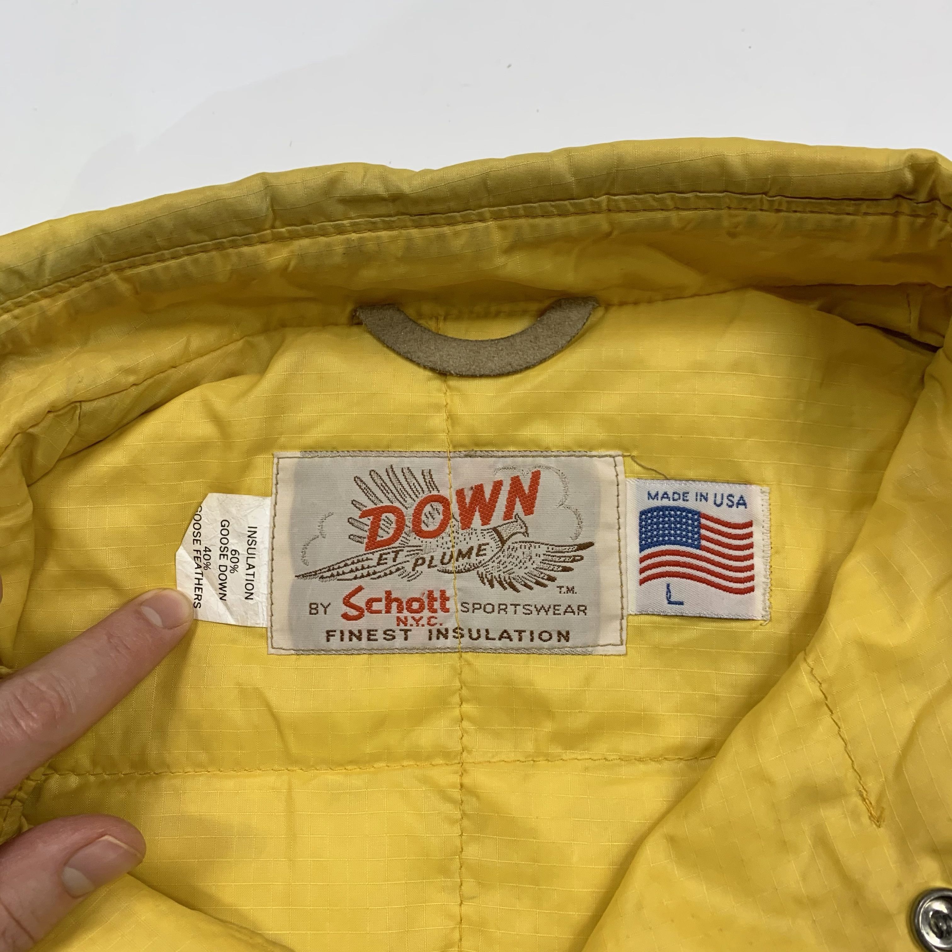 Schott 80s Down Shirt Jacket Size US L / EU 52-54 / 3 - 4 Thumbnail