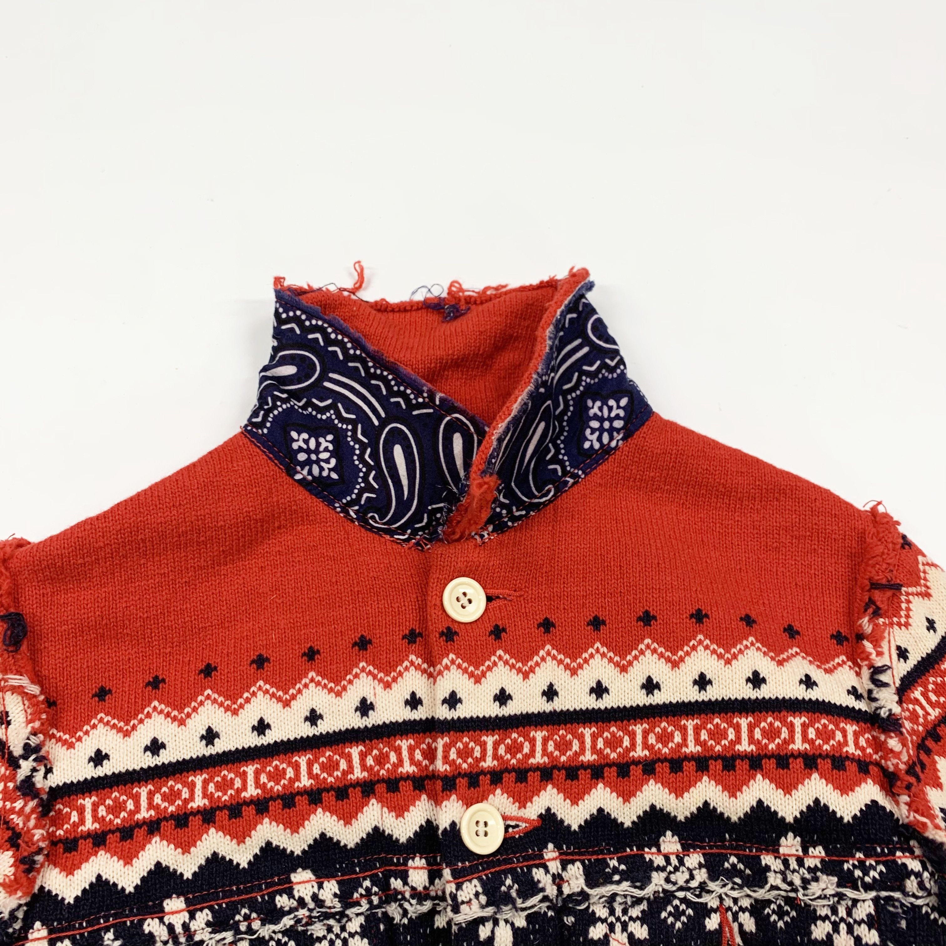 Comme des Garcons 2003 Nordic Knit Trucker Jacket Size US XS / EU 42 / 0 - 8 Thumbnail