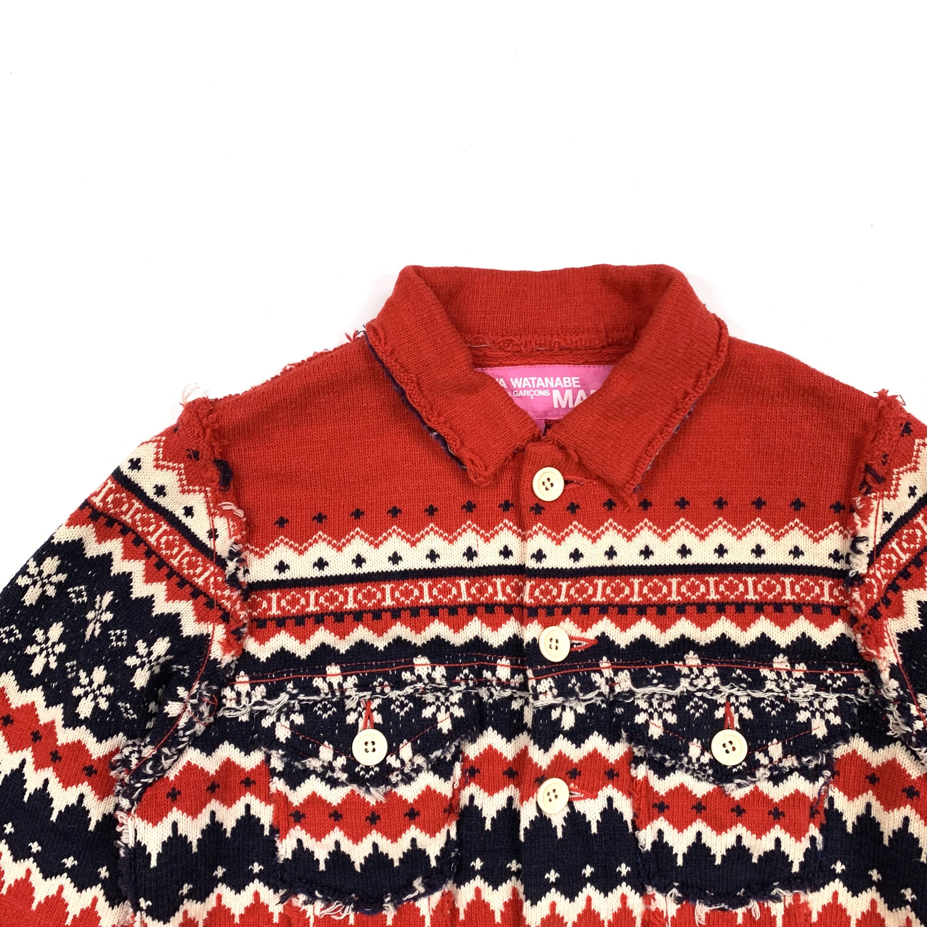 Comme des Garcons 2003 Nordic Knit Trucker Jacket Size US XS / EU 42 / 0 - 3 Thumbnail