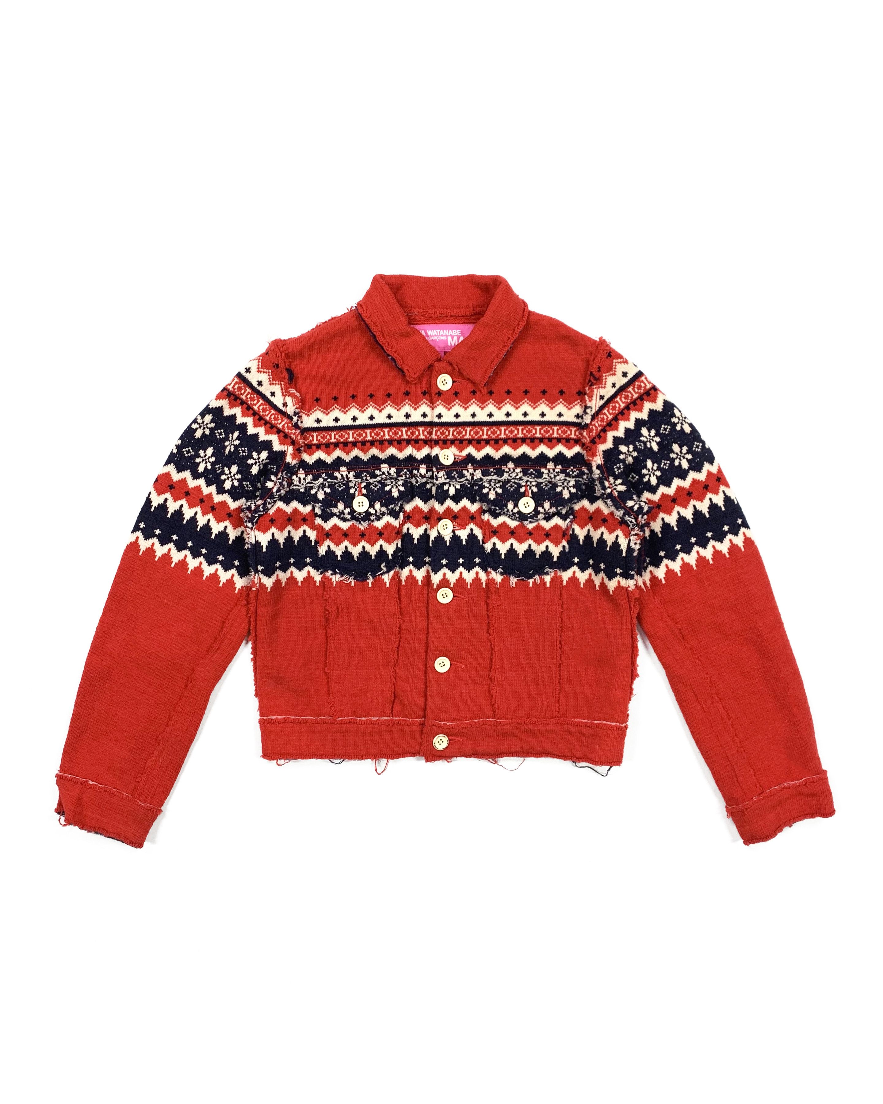 Comme des Garcons 2003 Nordic Knit Trucker Jacket Size US XS / EU 42 / 0 - 1 Thumbnail